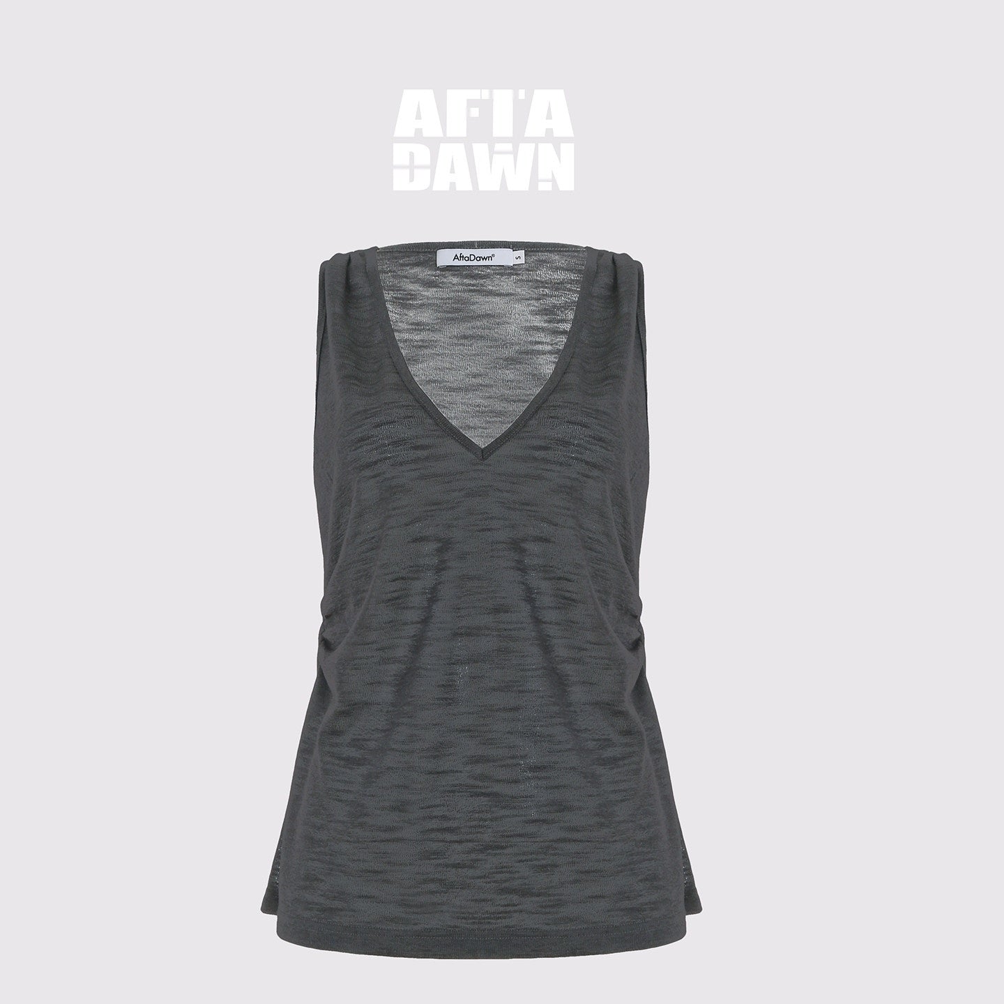 AFTADAWN_Micro_Sheer_Hollow_Knit_Ruched_Deep_V_Women&