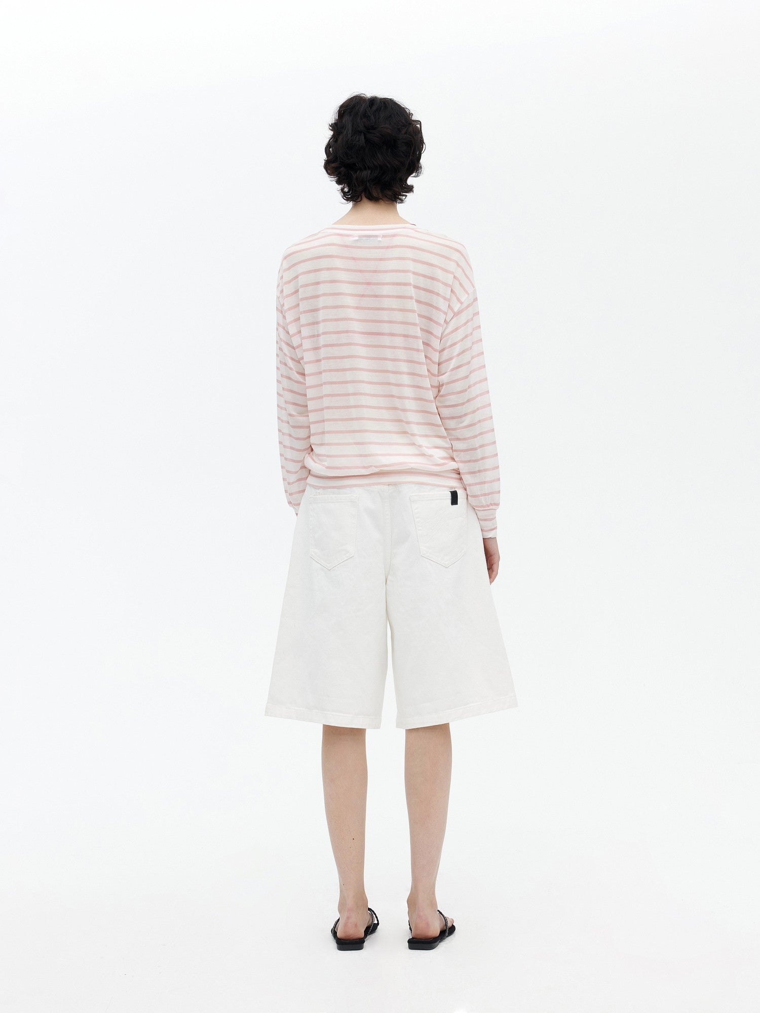 AFTADAWN Mint Contrast Stripe V-neck Women&