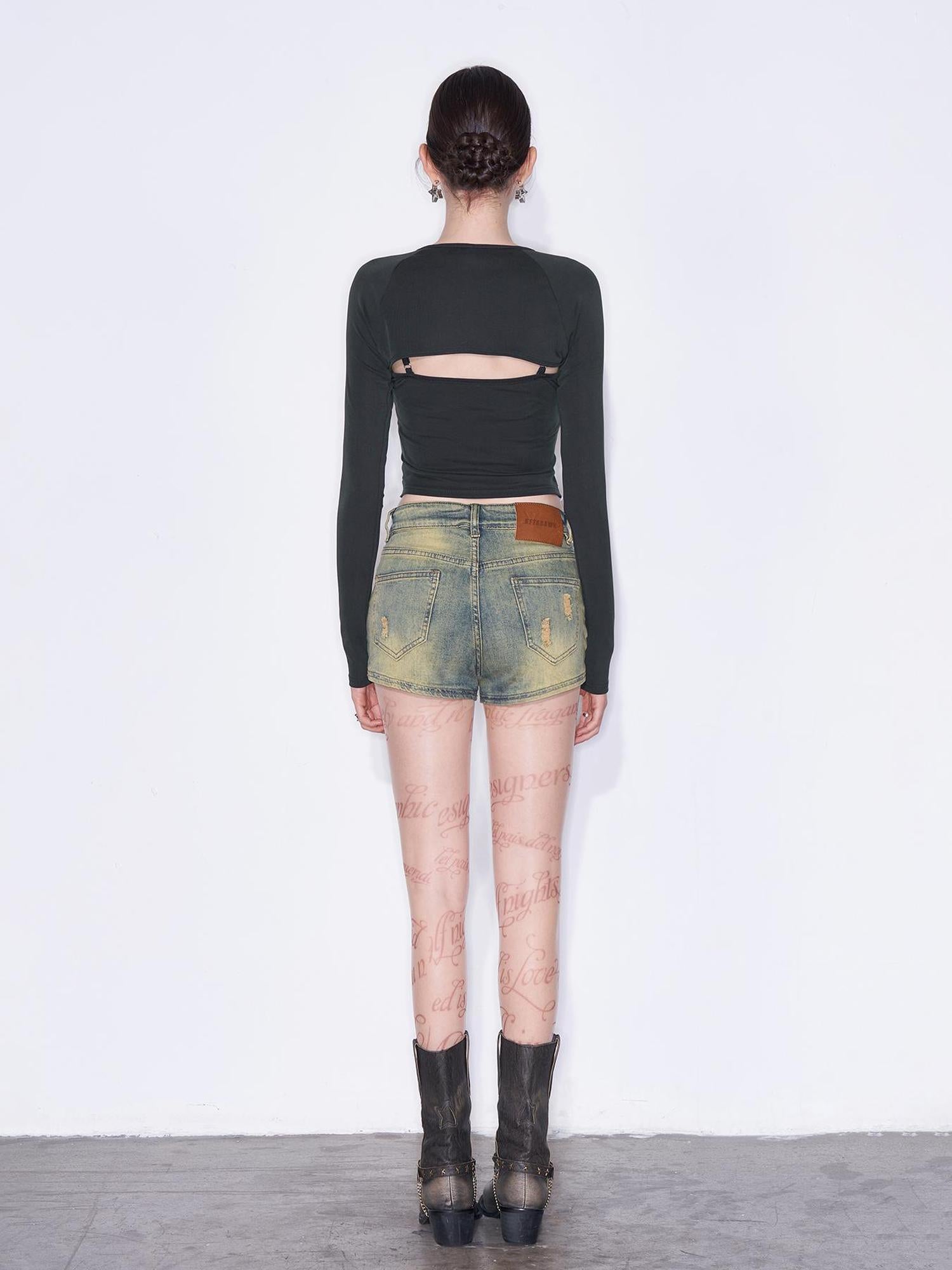 AFTADAWN Mo Dale Print Camisole and Long Sleeve Overlay Set