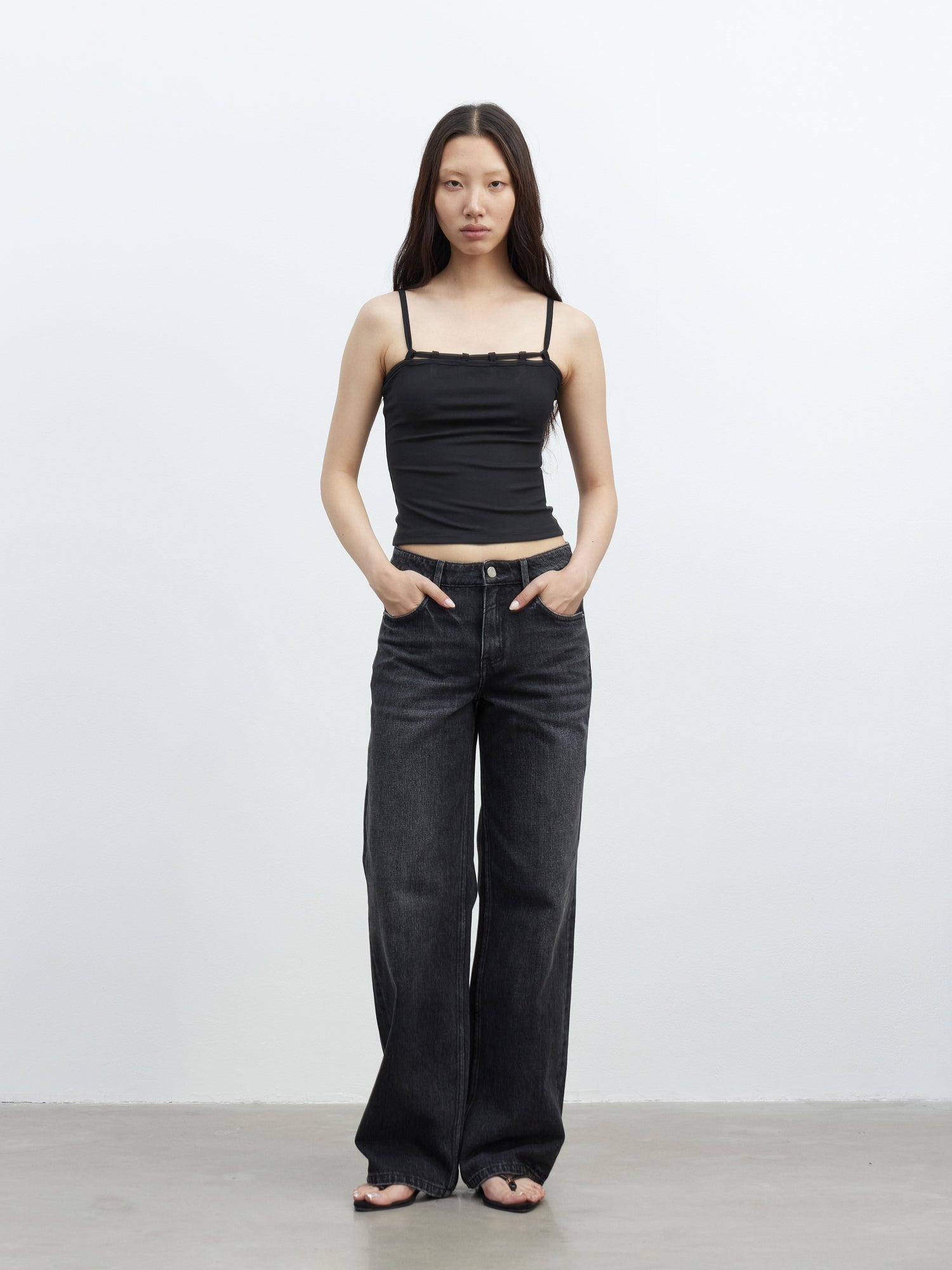 AFTADAWN Modal Strap Camisole With Detachable Skirt Pants Set