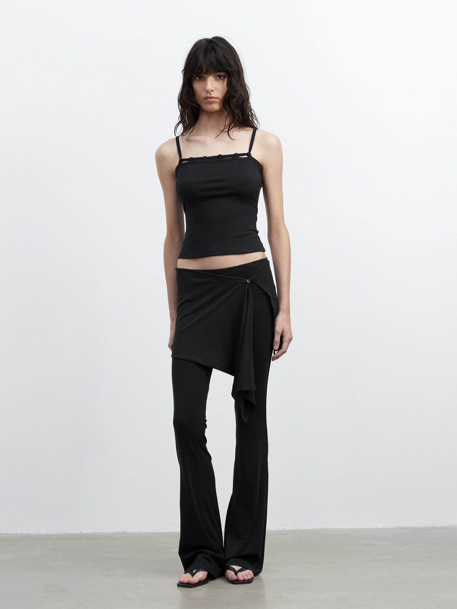 AFTADAWN Modal Strap Camisole With Detachable Skirt Pants Set