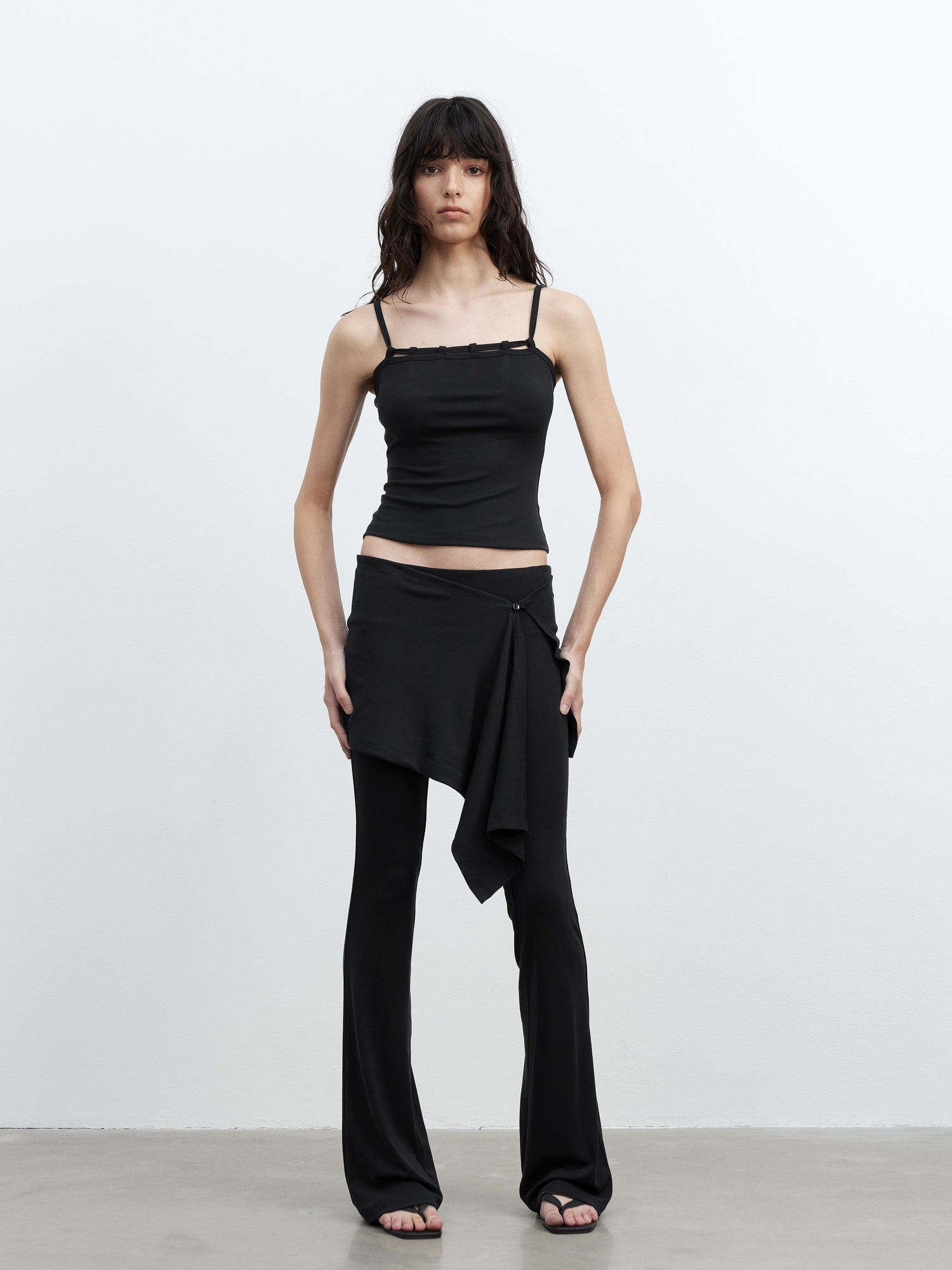 AFTADAWN Modal Strap Camisole With Detachable Skirt Pants Set