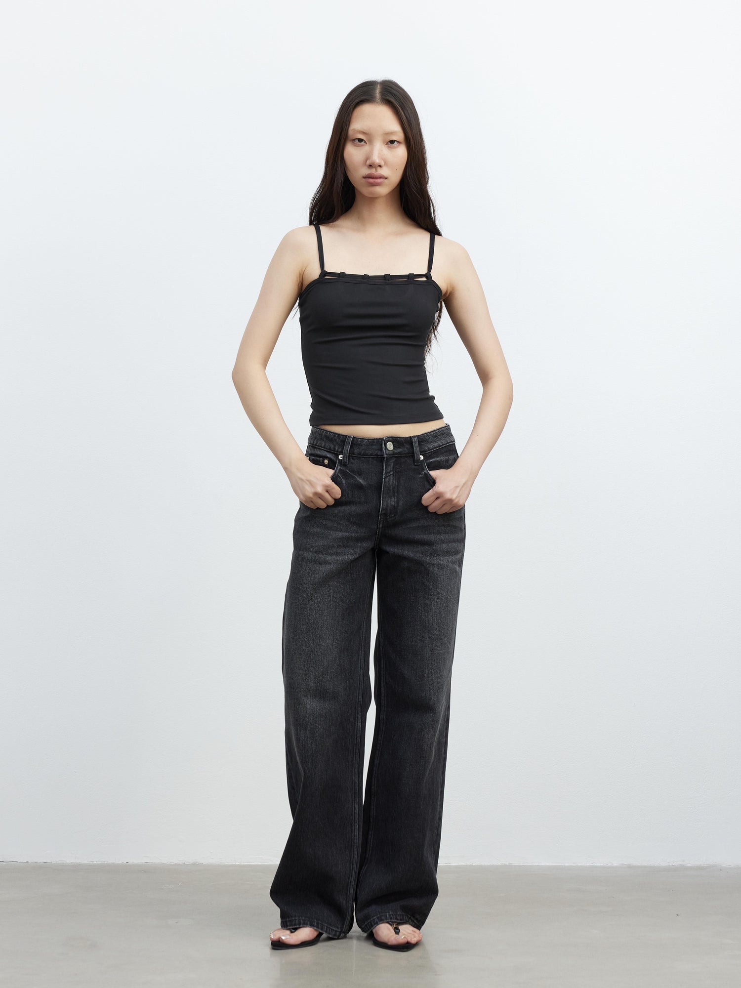 AFTADAWN Modal Strap Camisole With Detachable Skirt Pants Set