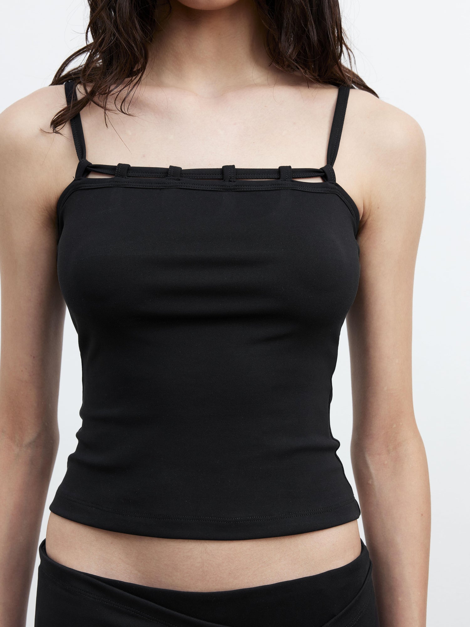 AFTADAWN Modal Strap Camisole With Detachable Skirt Pants Set