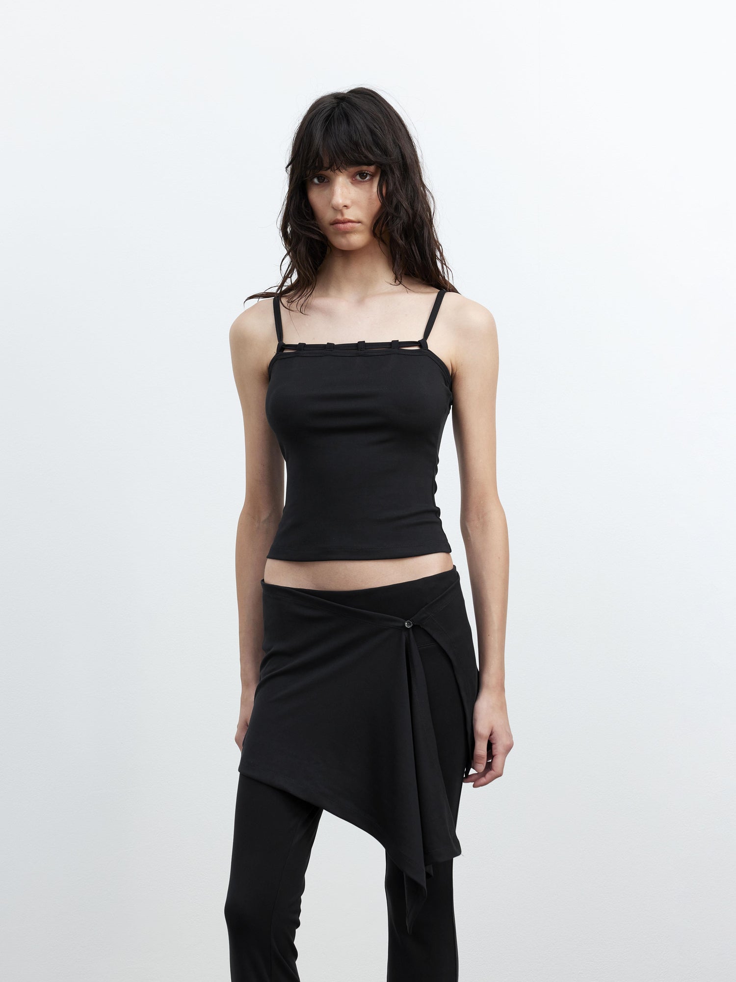 AFTADAWN Modal Strap Camisole With Detachable Skirt Pants Set