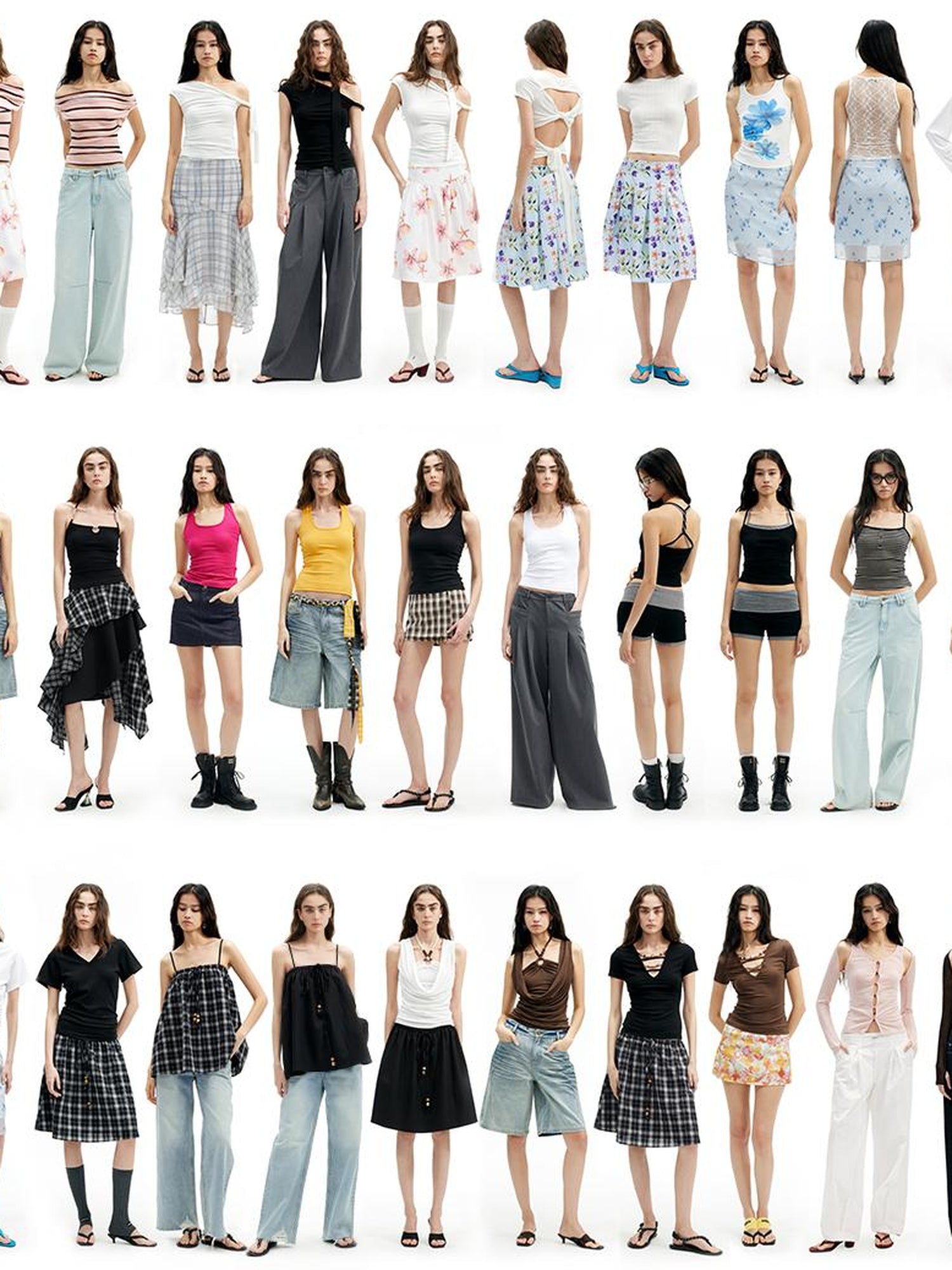 AFTADAWN Modal V-Neck Reversible Layered Waist T-Shirt