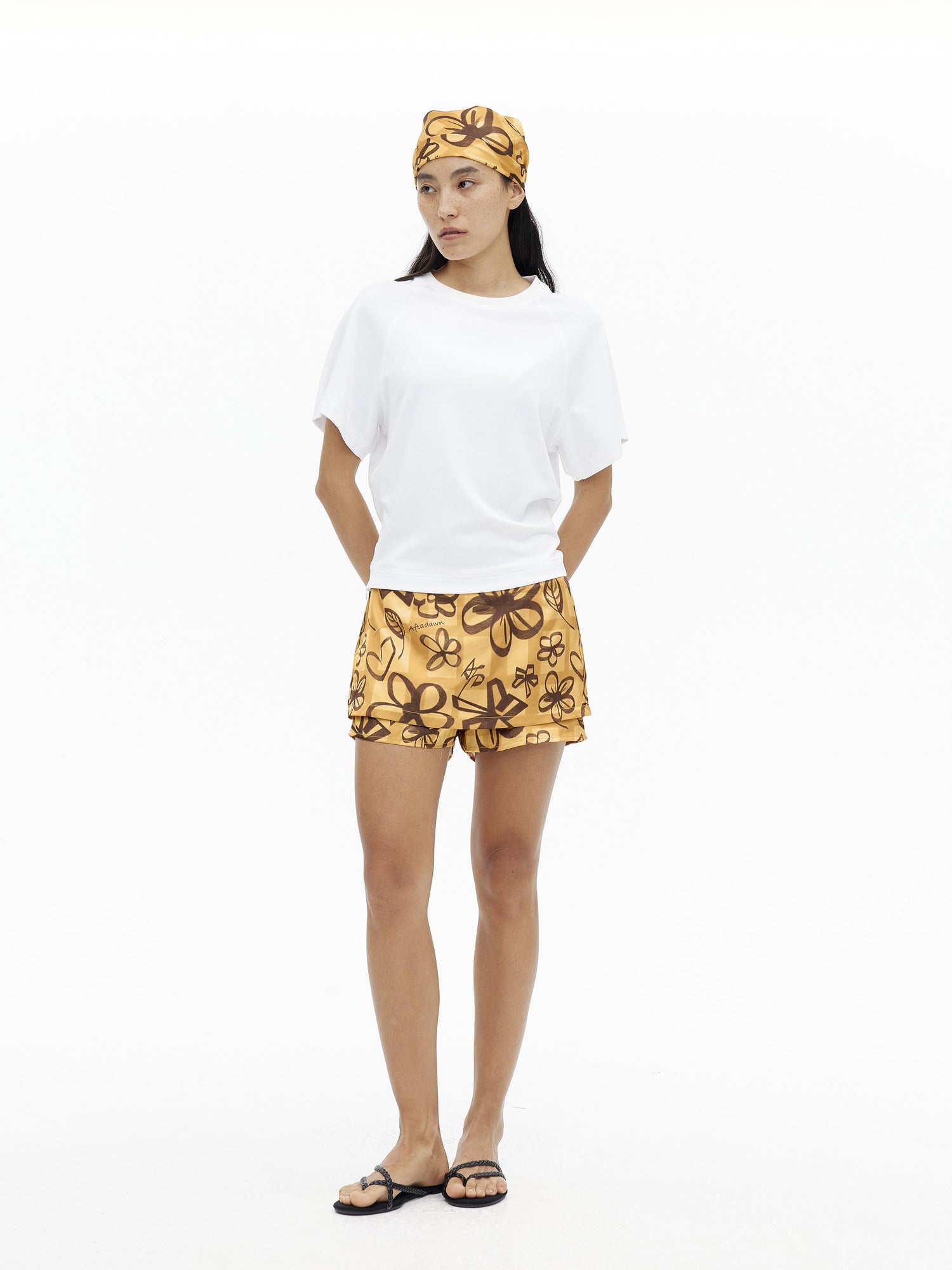 AFTADAWN Modal V-neck Side Zip Waist Defining Top