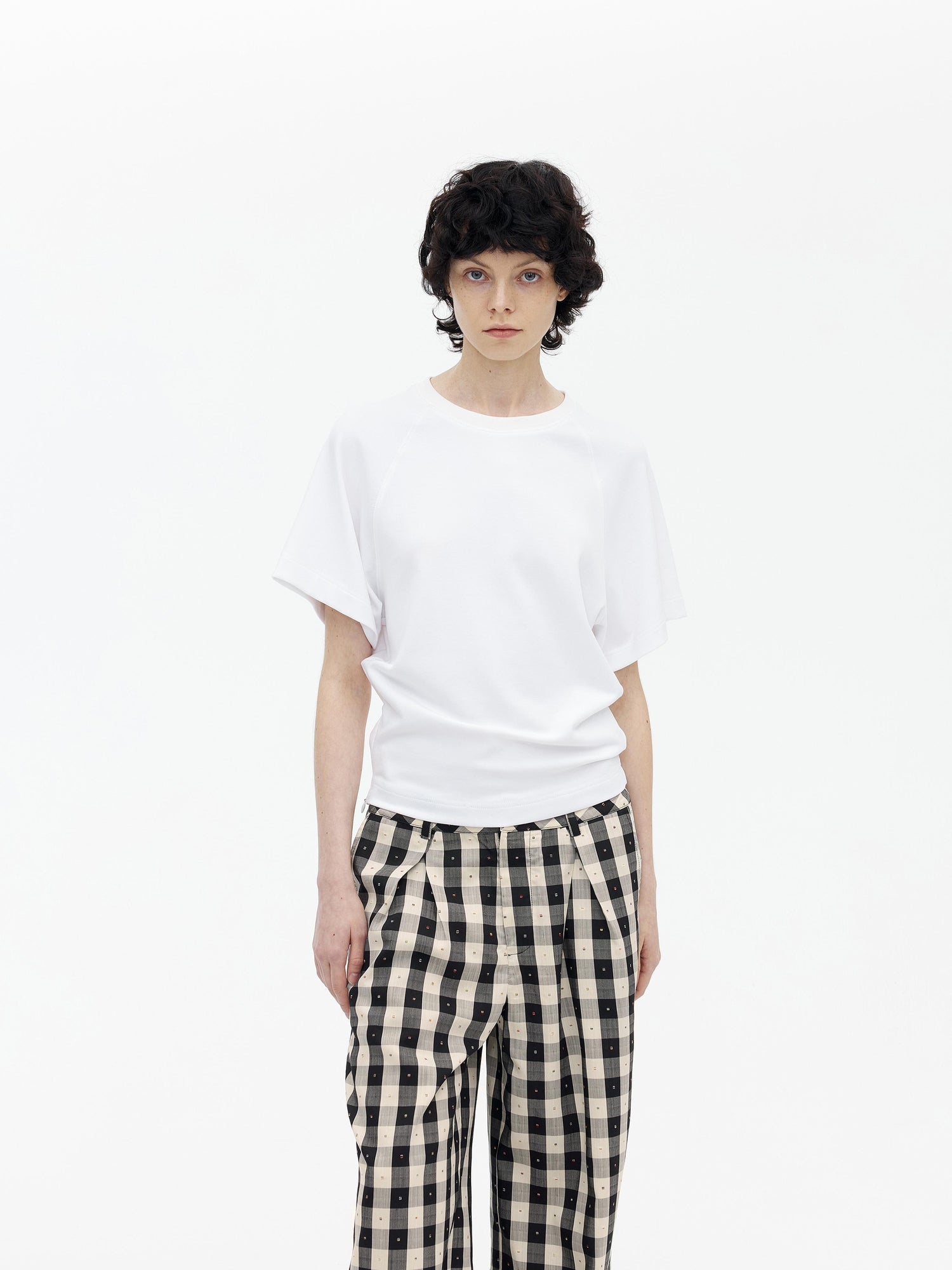 AFTADAWN Modal V-neck Side Zip Waist Defining Top