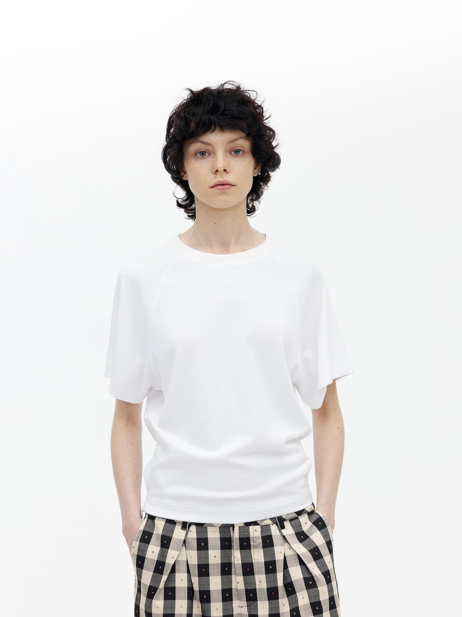 AFTADAWN Modal V-neck Side Zip Waist Defining Top