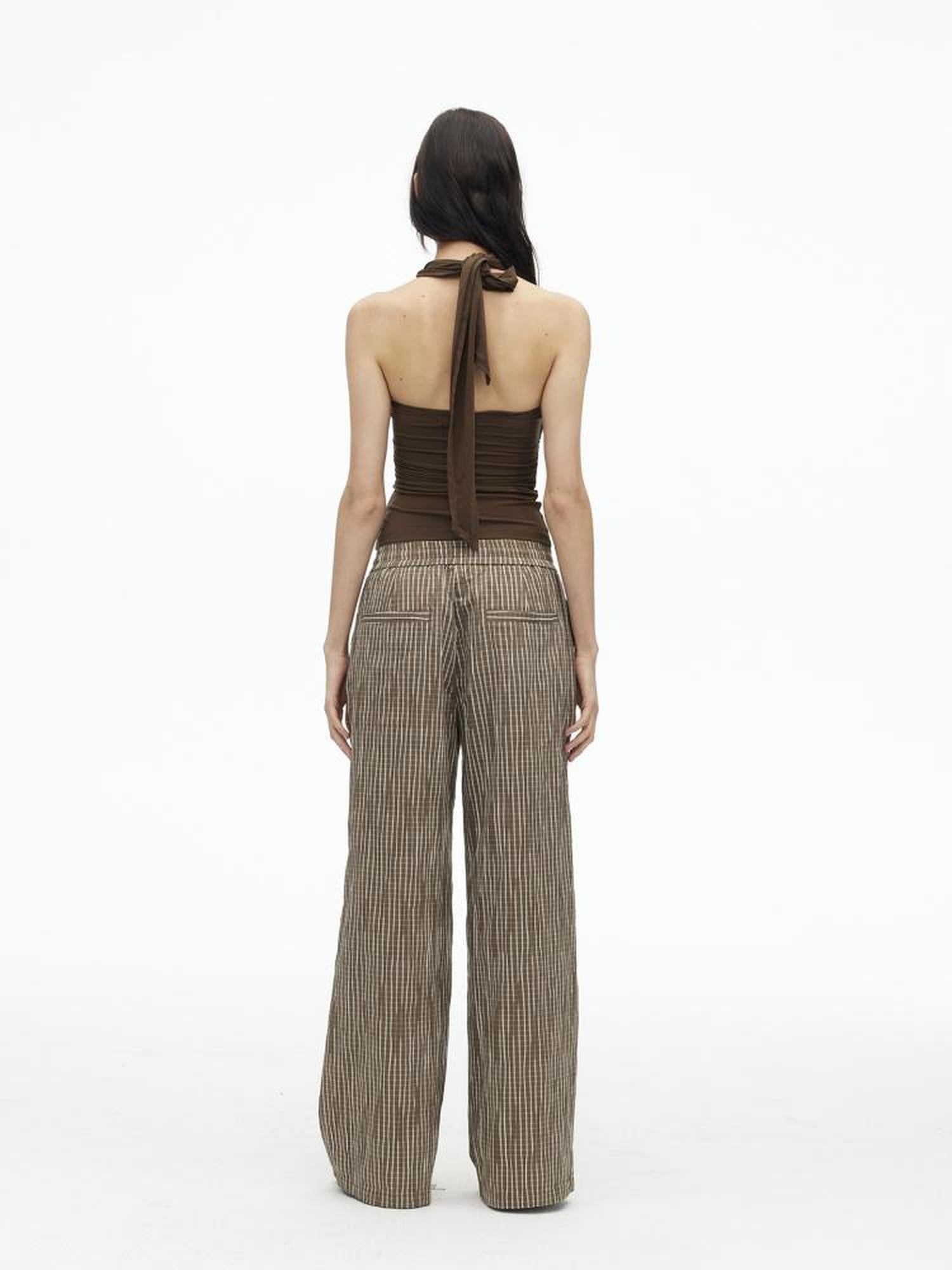 AFTADAWN Multi Way Lyocell Halter Top With Adjustable Ties