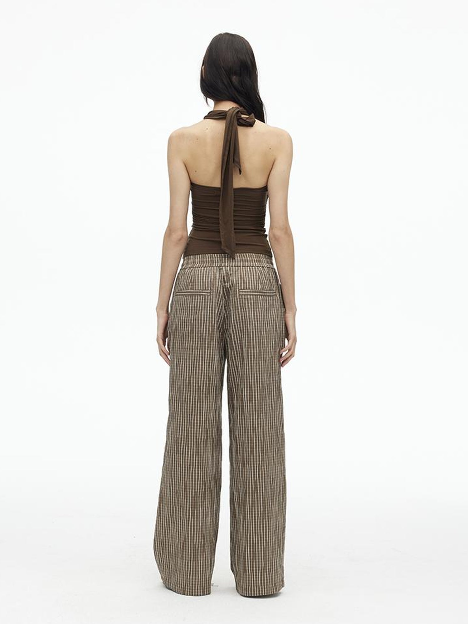 AFTADAWN Multi Way Lyocell Halter Top With Adjustable Ties