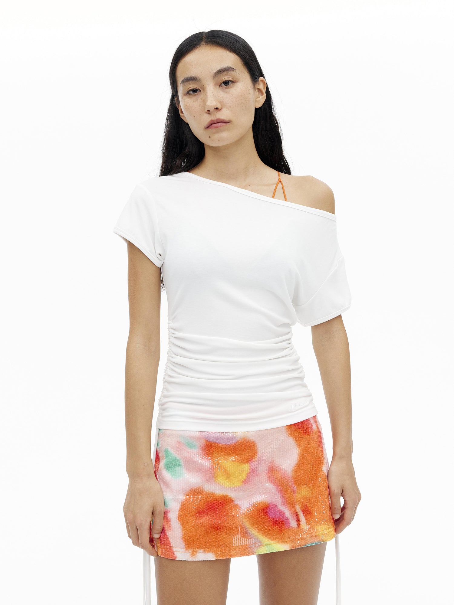 AFTADAWN Oil Painting Gradient Sequin Low Waist A Line Skirt