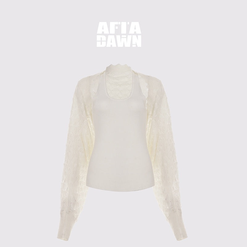 AFTADAWN_Openwork_Textured_Loose_Batwing_Sleeve_Wool_Women&