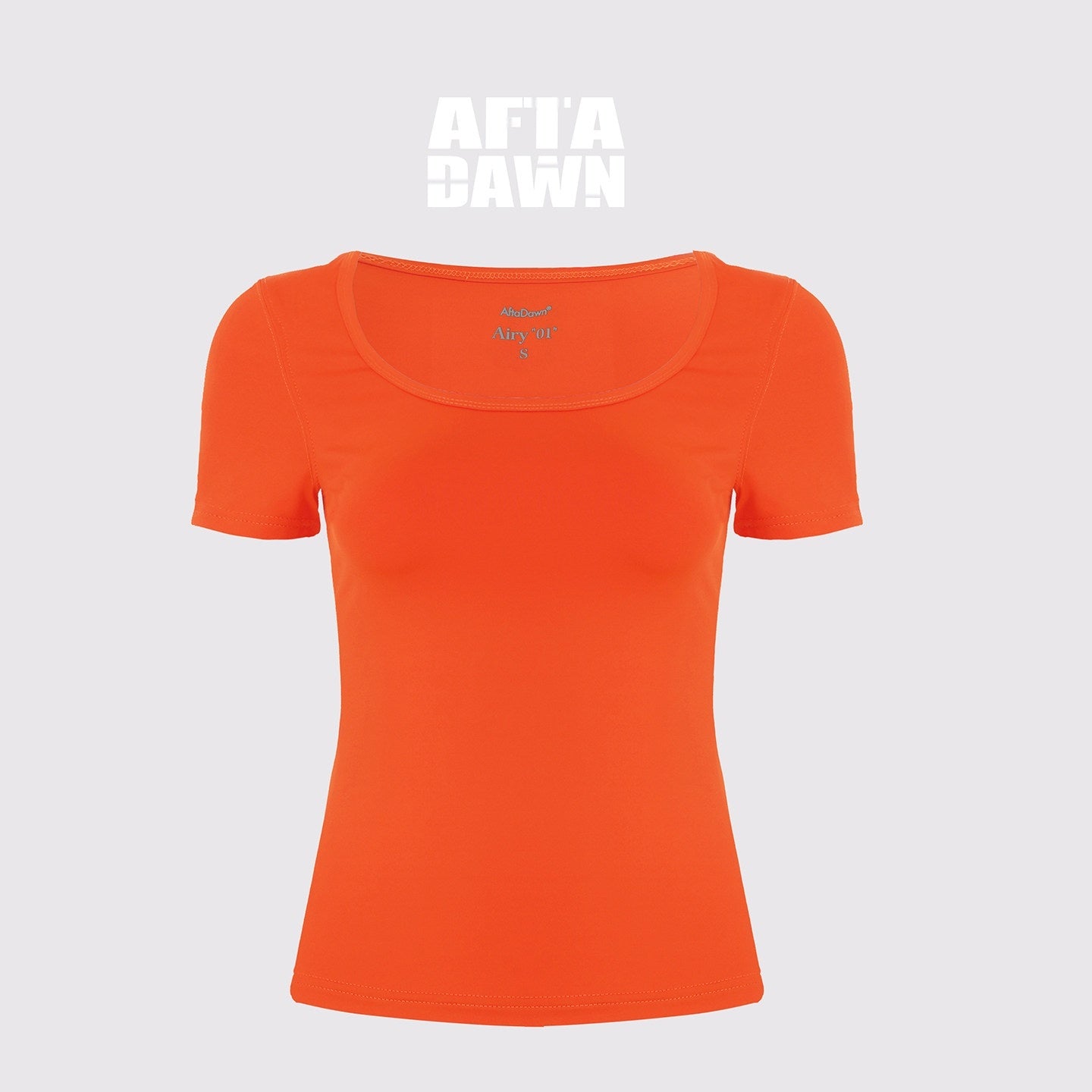 AFTADAWN_Orange_Quick_Dry_U_Neck_Stretch_Women&