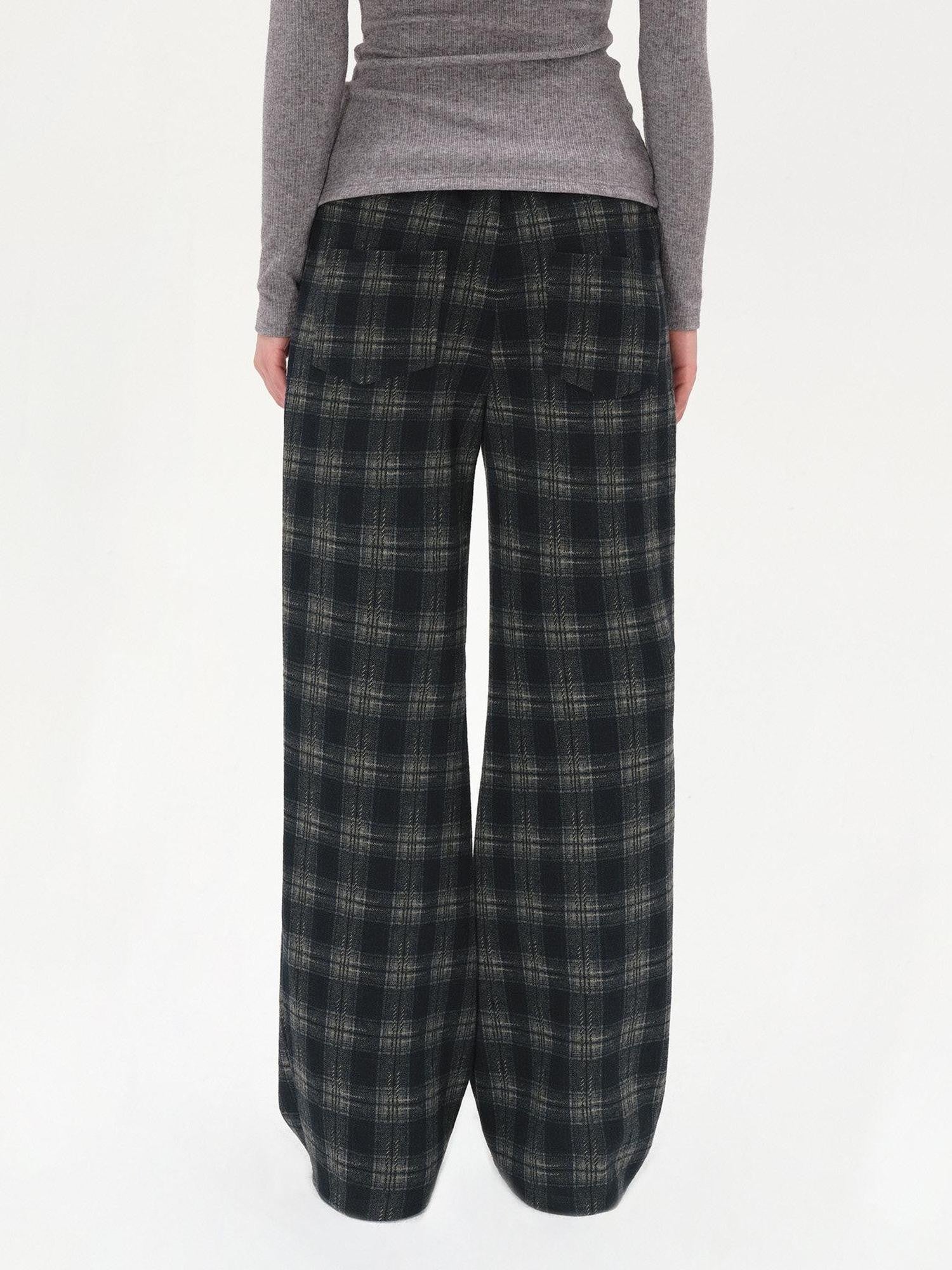 AFTADAWN Plaid Drawstring Cotton Feel Women&