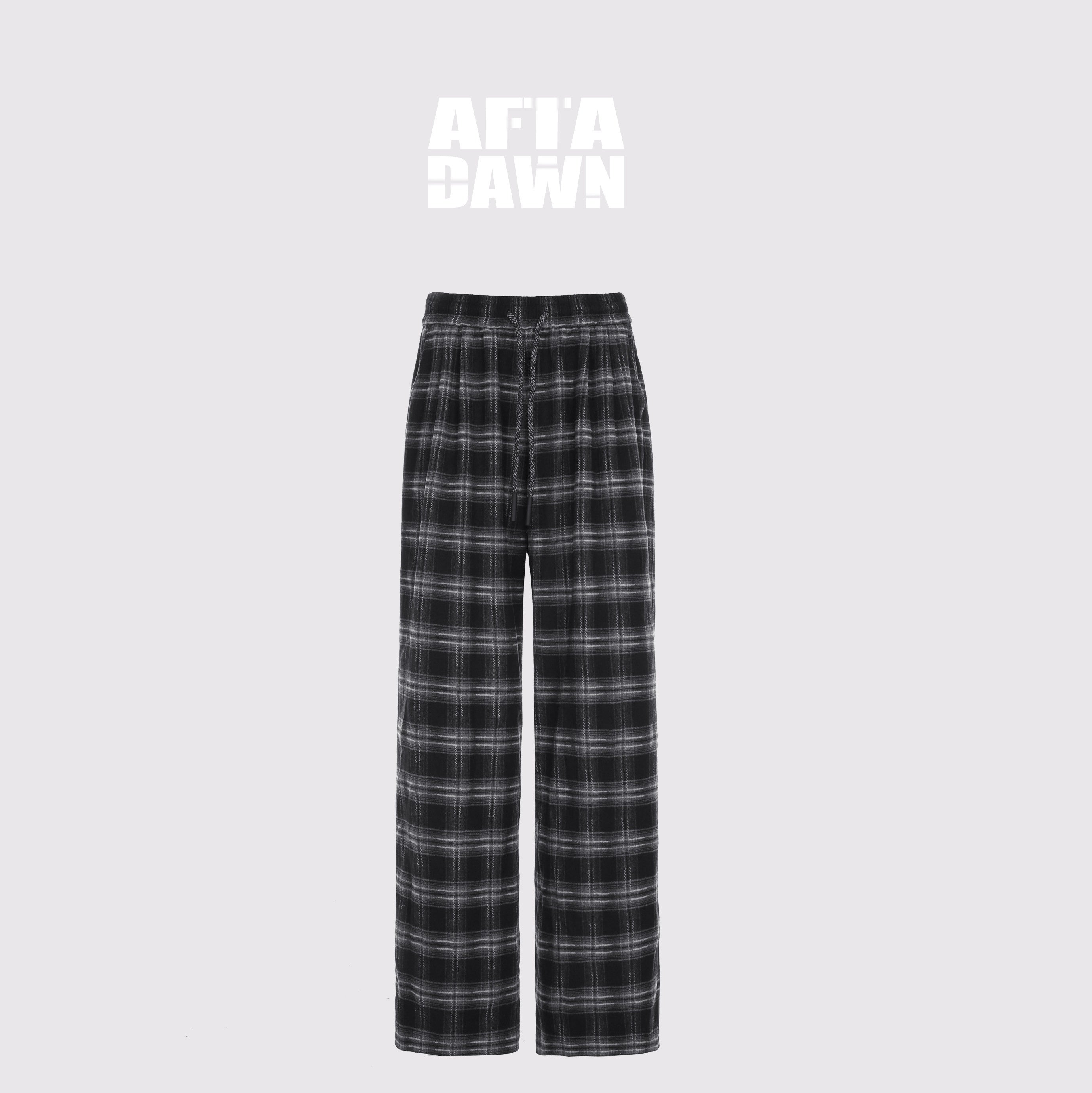 AFTADAWN_Plaid_Drawstring_High_Waist_Women&
