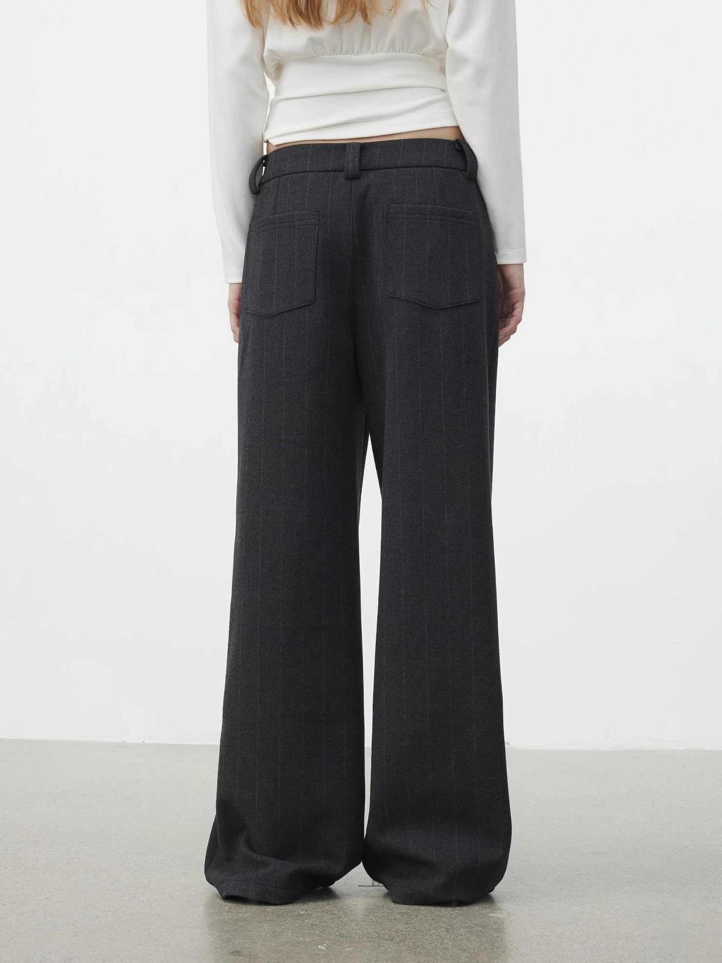 AFTADAWN Pleated Rayon Trousers With Wide Waistband Pants