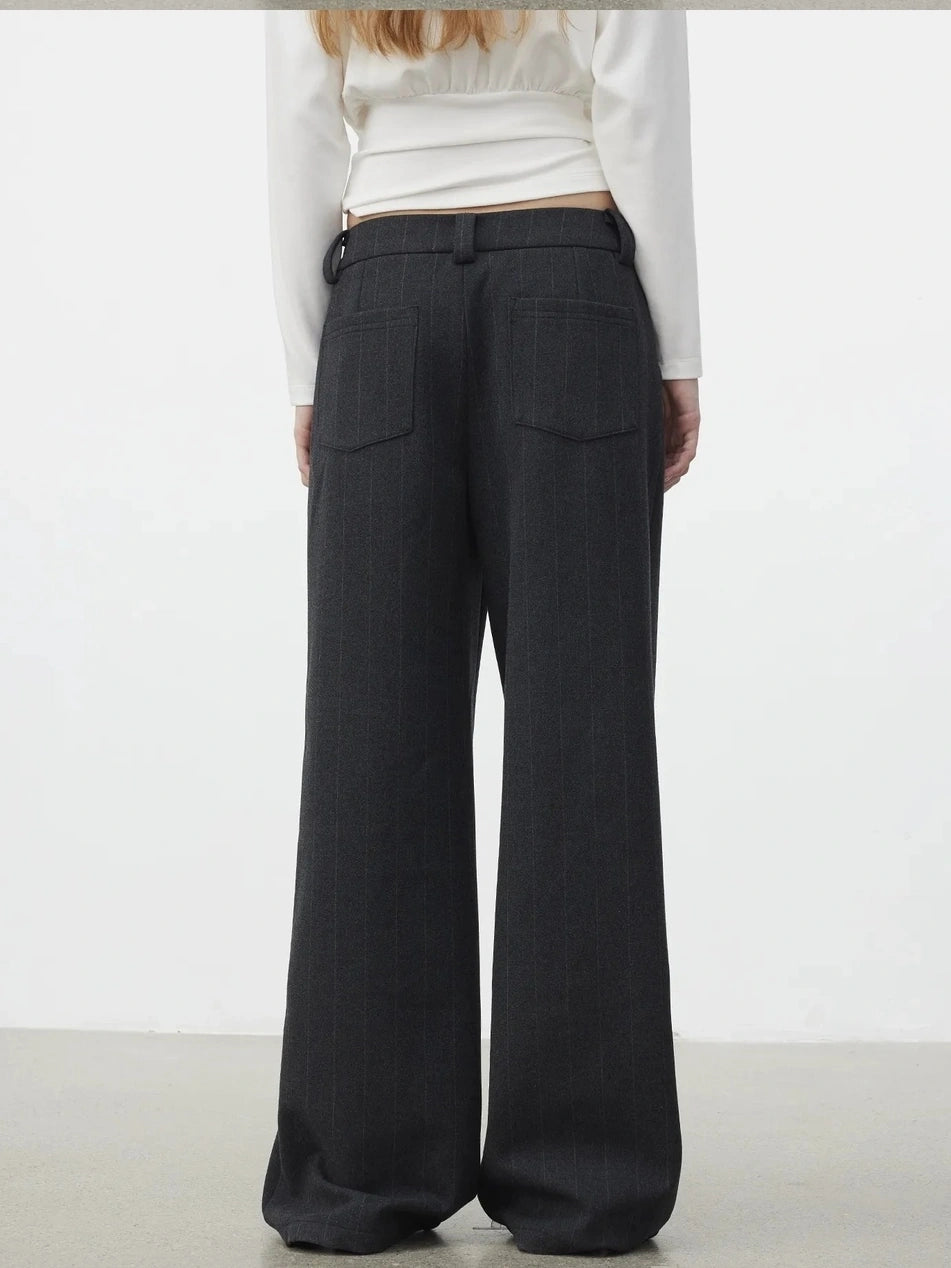 AFTADAWN Pleated Rayon Trousers With Wide Waistband Pants