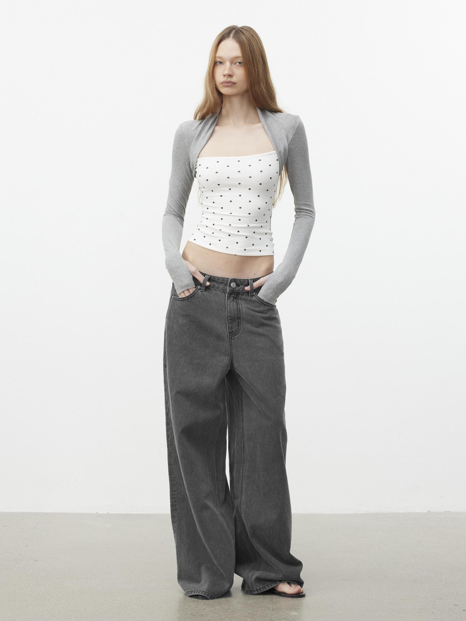 AFTADAWN Polka Dot Spliced Layered Women&