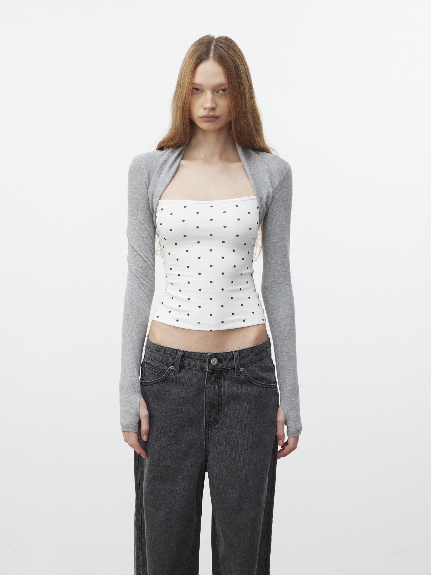 AFTADAWN Polka Dot Spliced Layered Women&