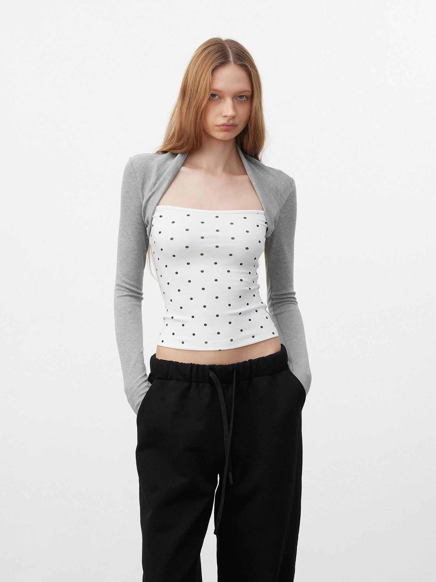 AFTADAWN Polka Dot Spliced Layered Women&