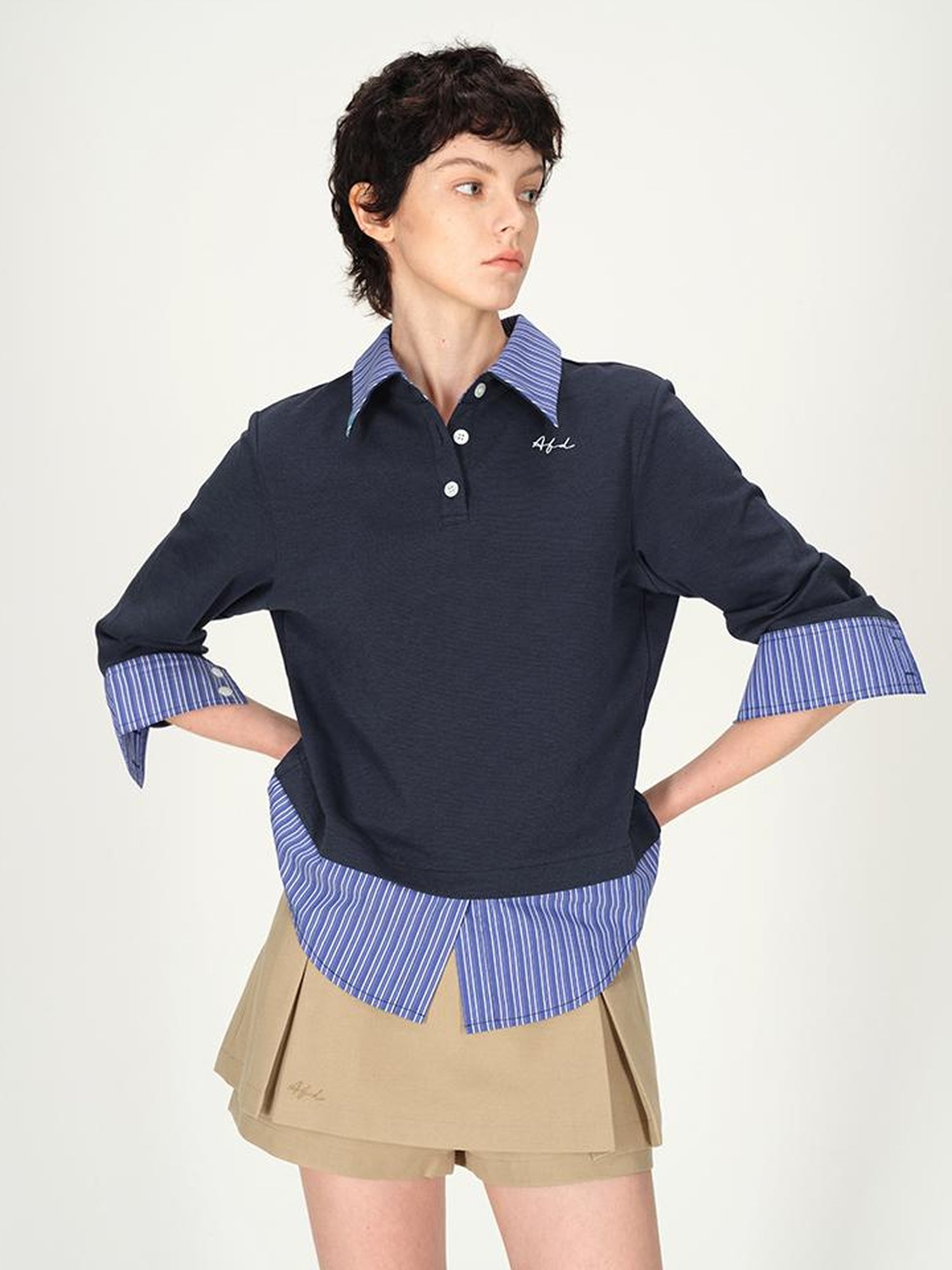 AFTADAWN Premium Gray Zip Up Hoodie Set With Bloom Skirt