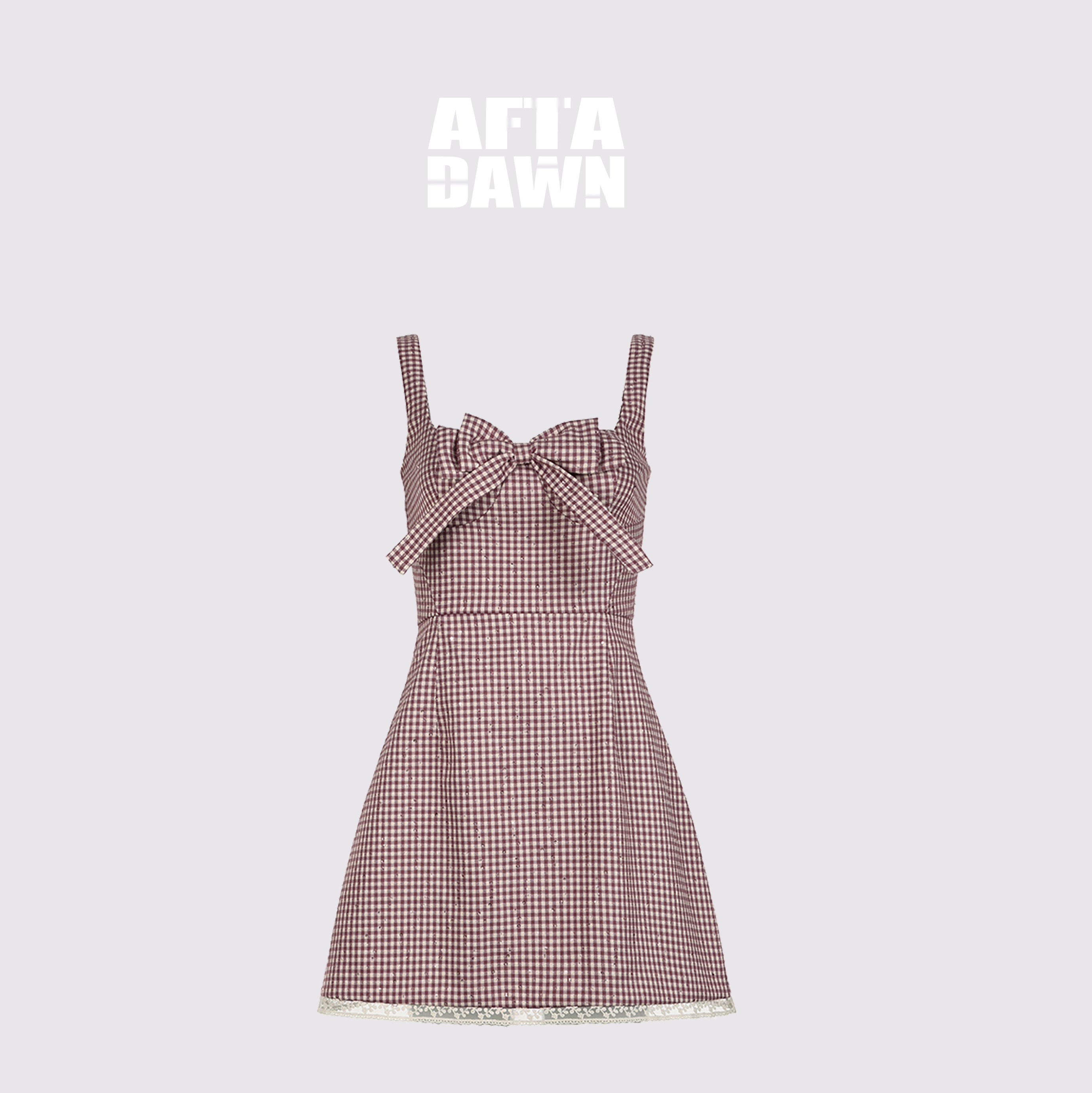 AFTADAWN_Red_Plaid_Bow_Trim_Lace_Hem_Shift_Dress_MISSTT