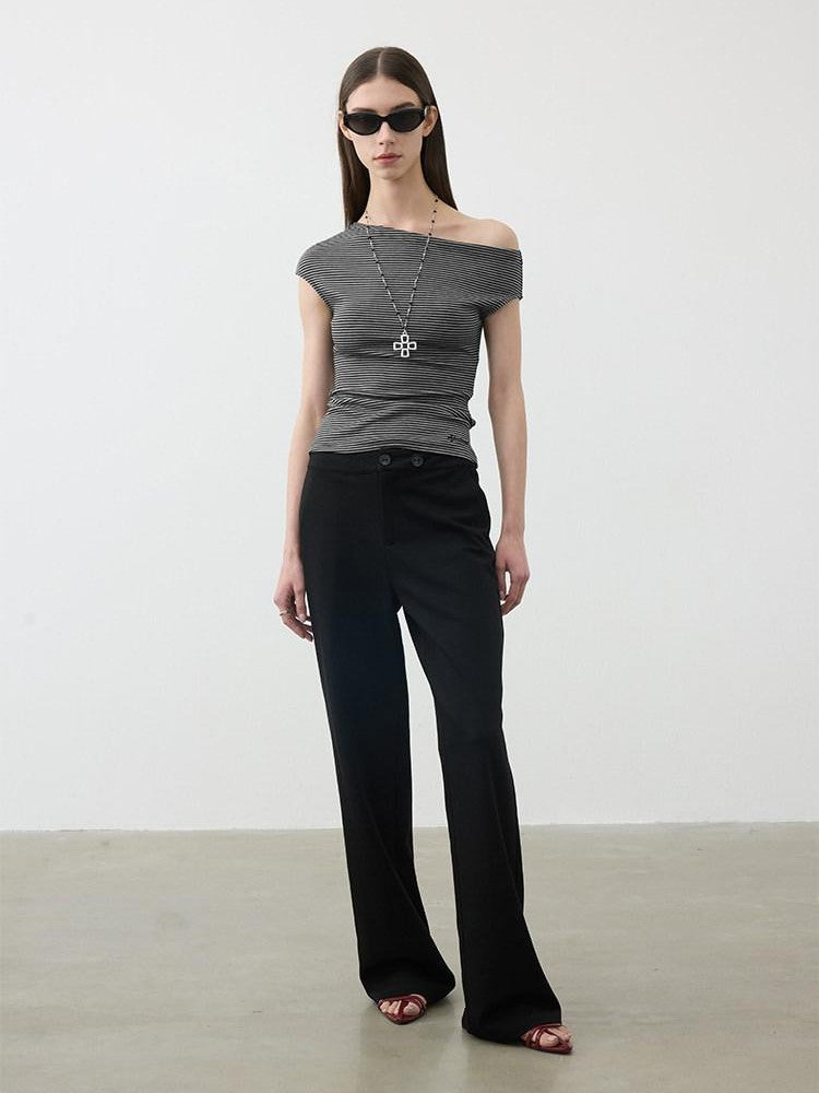 AFTADAWN Removable Skirt Panel Low Waist Straight Women&