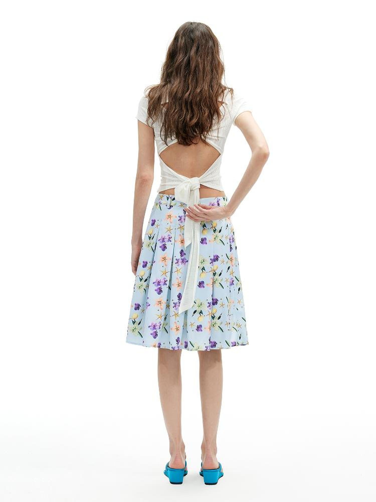 AFTADAWN Reversible Knotted Backless Crop Top