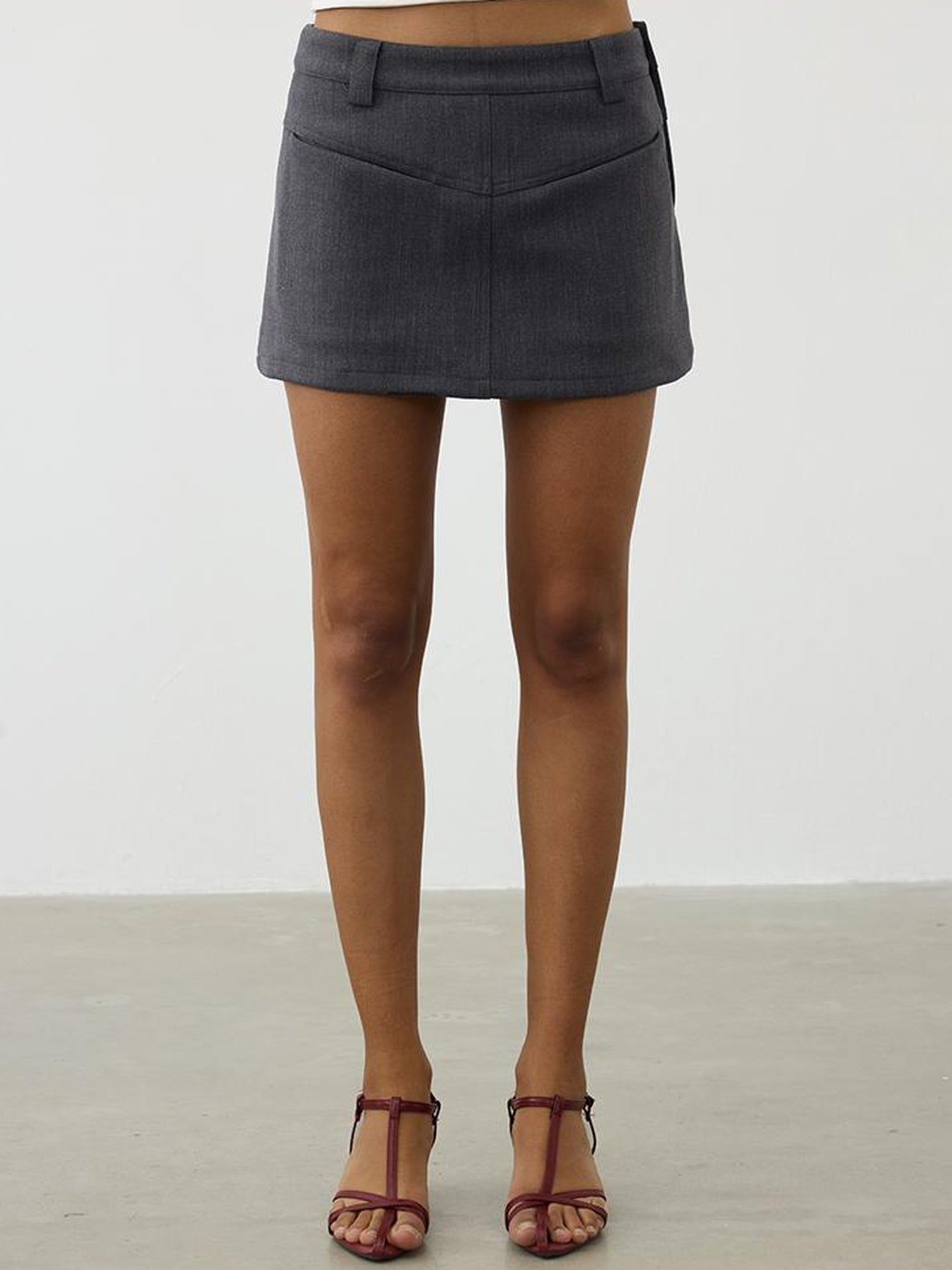 AFTADAWN Reversible Twill Split Hem A Line Skirt
