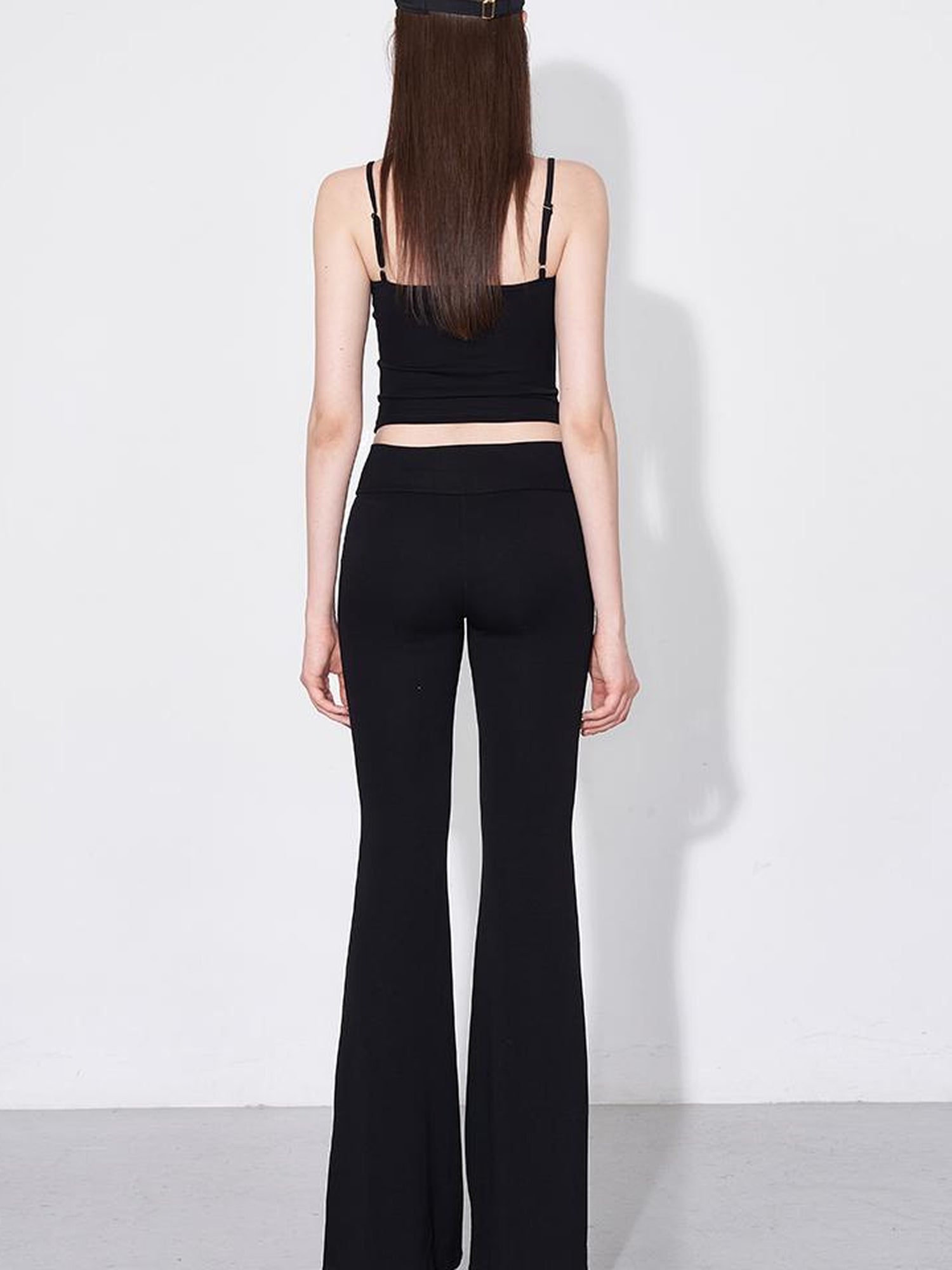 AFTADAWN Rivet Strap Top Flared High Waist Sun Protection Pants Set