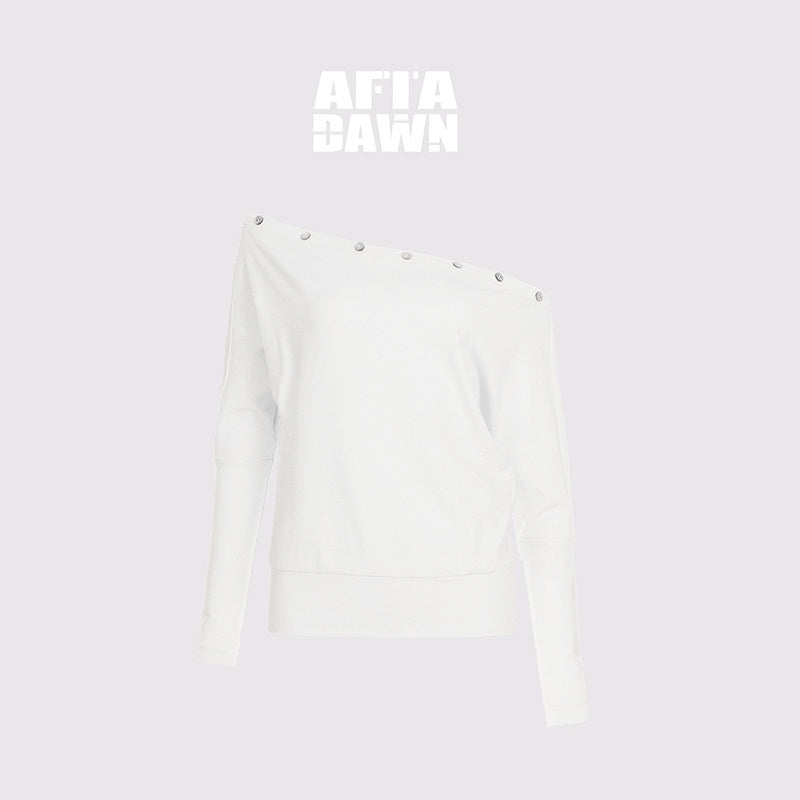 AFTADAWN_Shaped_Asymmetric_One_Shoulder_Button_Women&