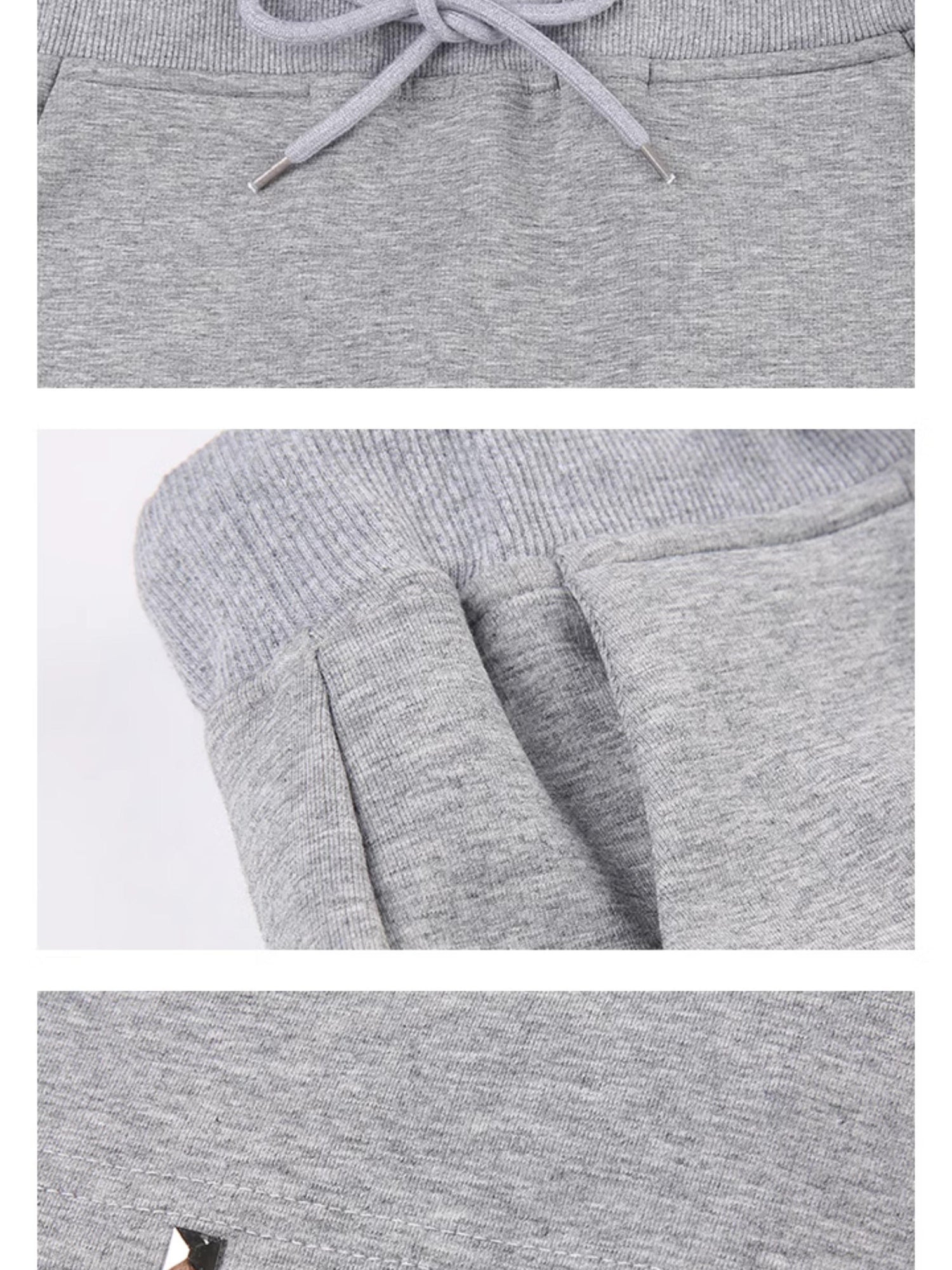 AFTADAWN Short Gray Distressed Studded Oversized Crop Hoodie Skirt Set
