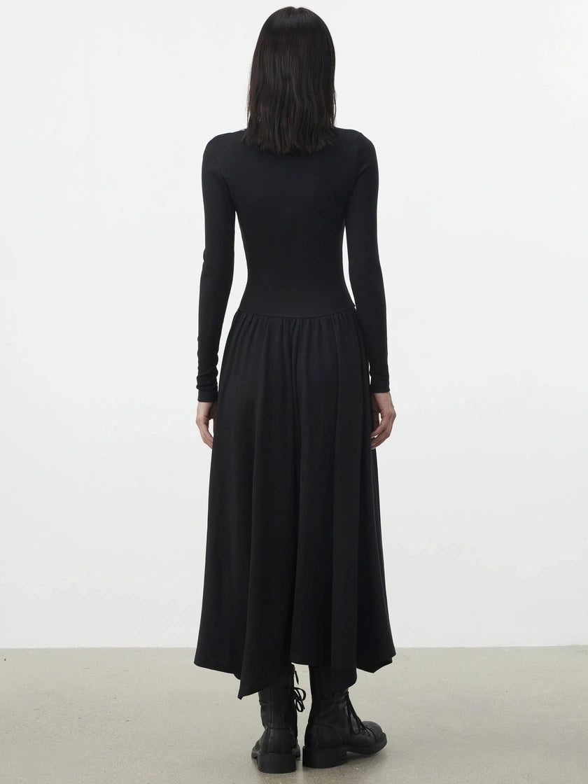 AFTADAWN Soft Cotton Blend Hollow Out Sleeve Dress Dresses