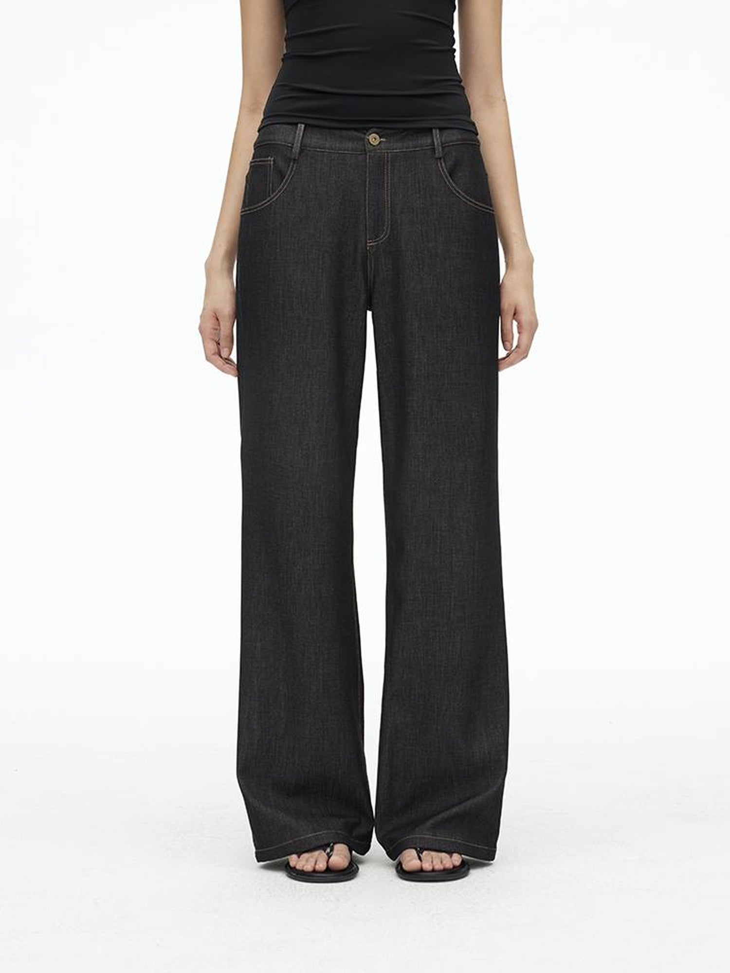 AFTADAWN Soft Stretch Denim Flare Pants