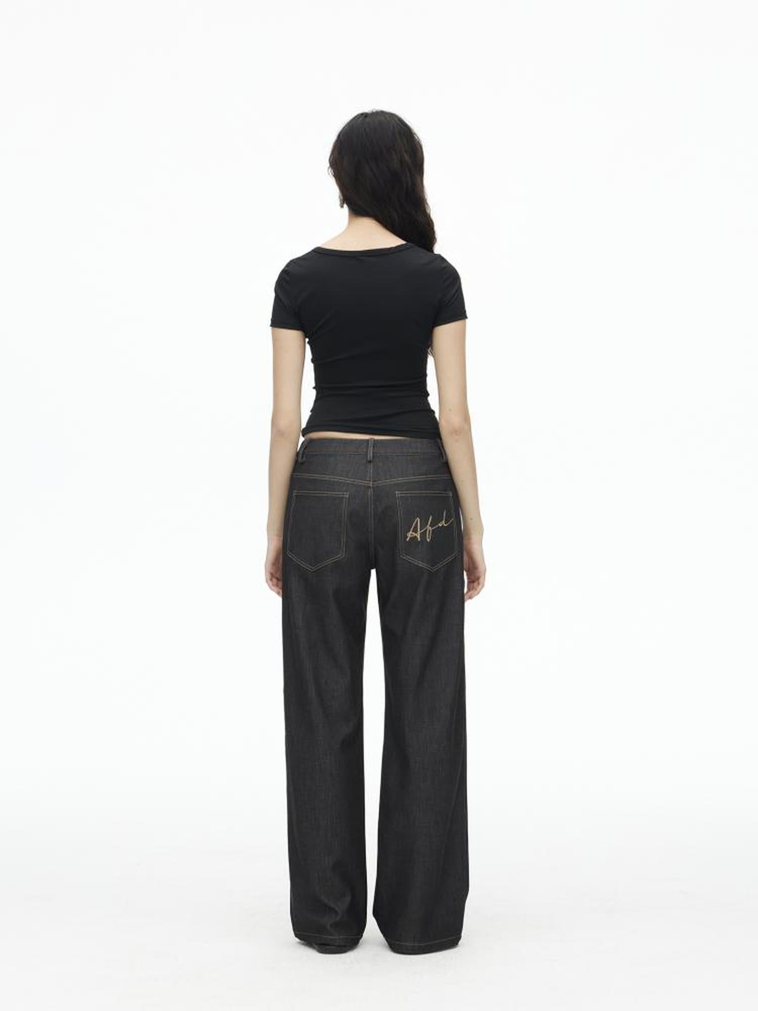 AFTADAWN Soft Stretch Denim Flare Pants