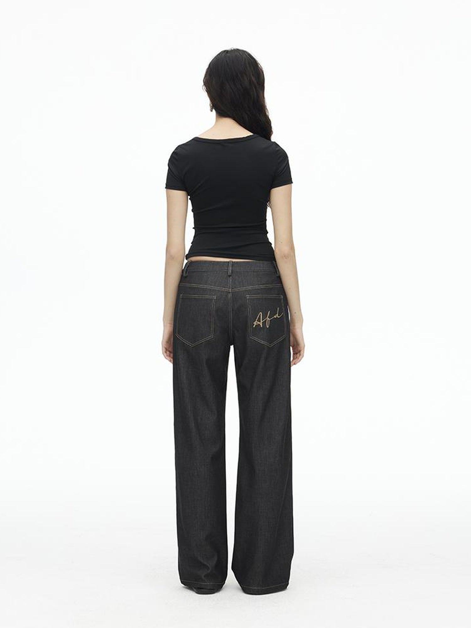 AFTADAWN Soft Stretch Denim Flare Pants