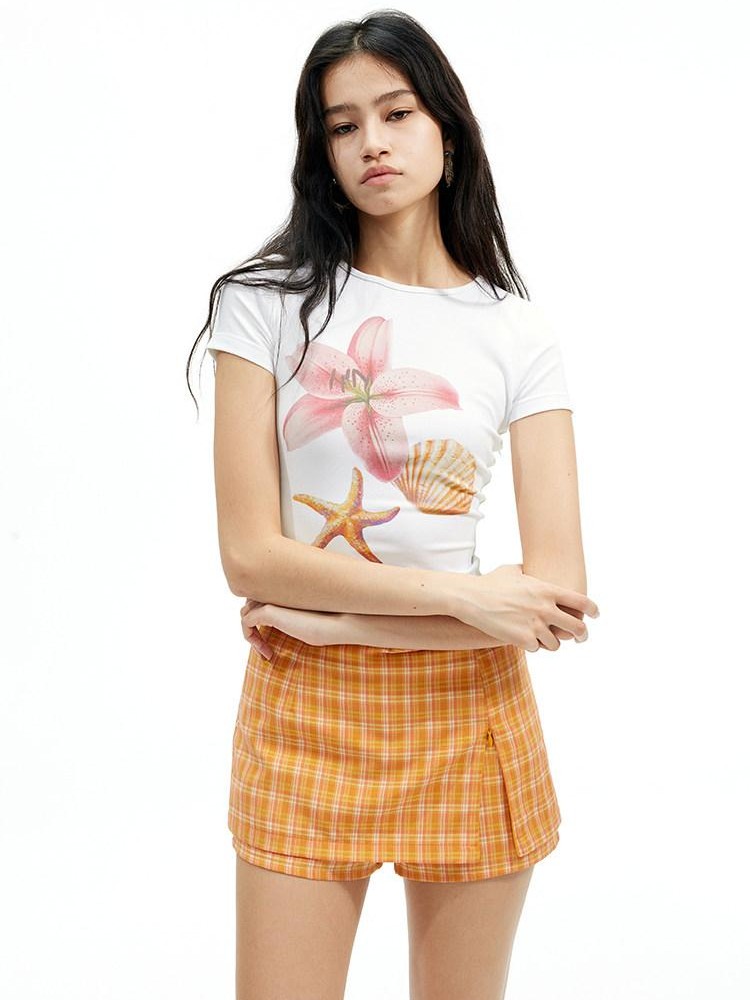 AFTADAWN Soft Touch Floral Print Slim Fit Women&