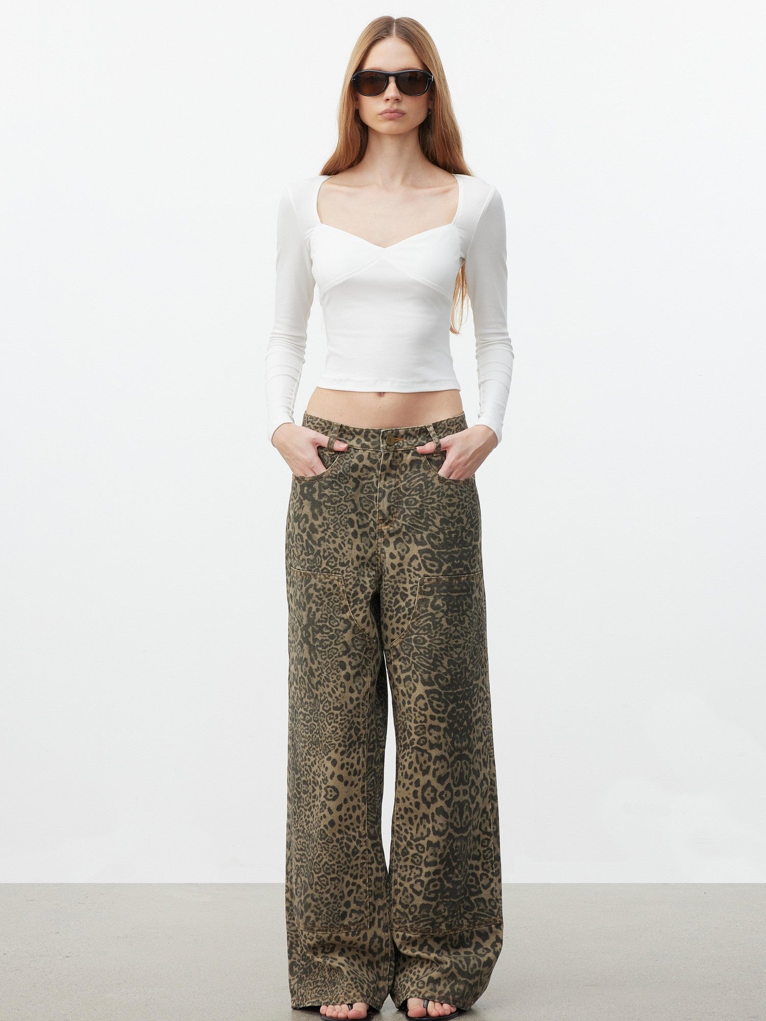 AFTADAWN Soft Touch Square Neck Slim Cropped Women&