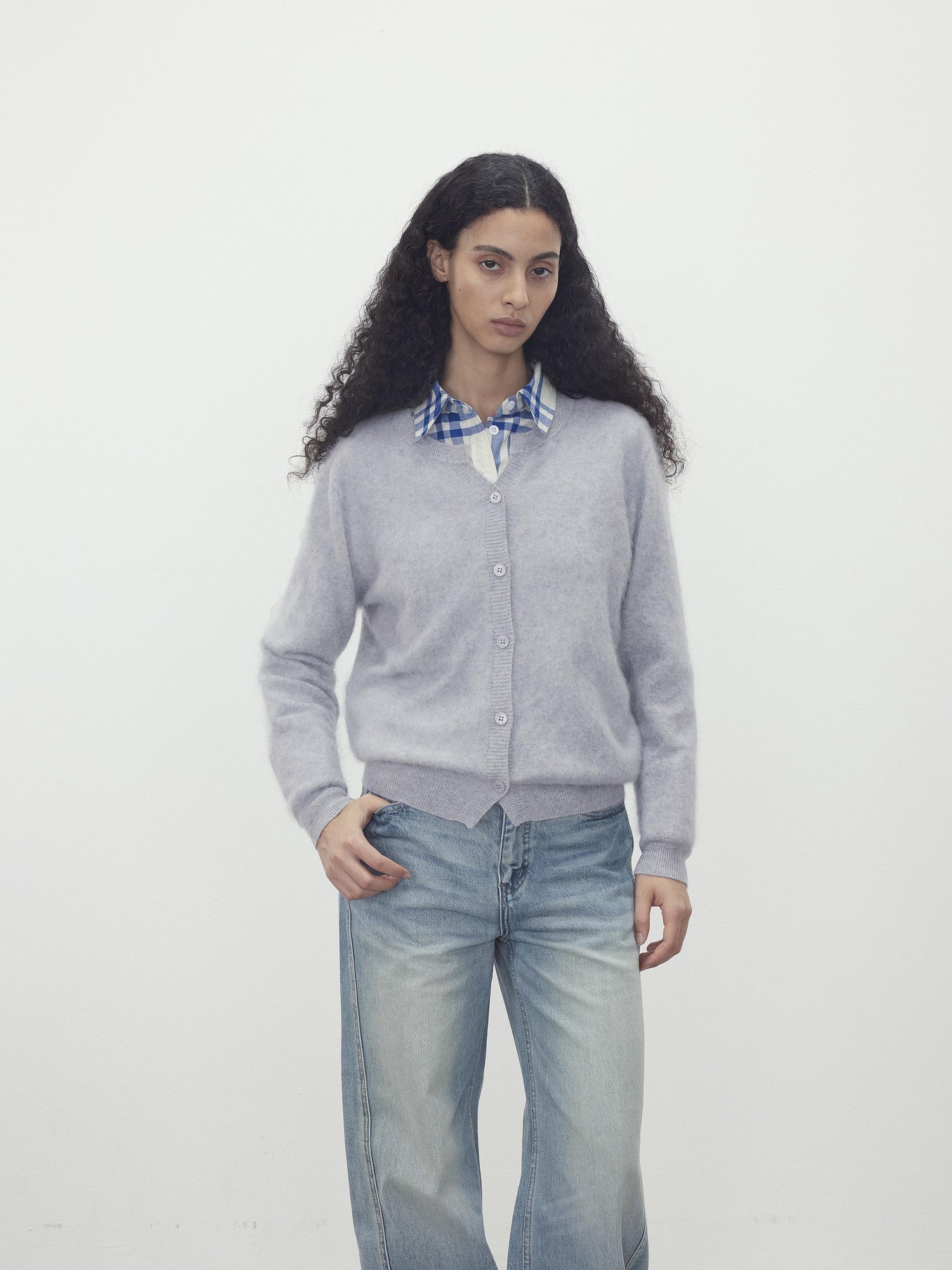 AFTADAWN Soft V-Neck Wool Cashmere Sweater