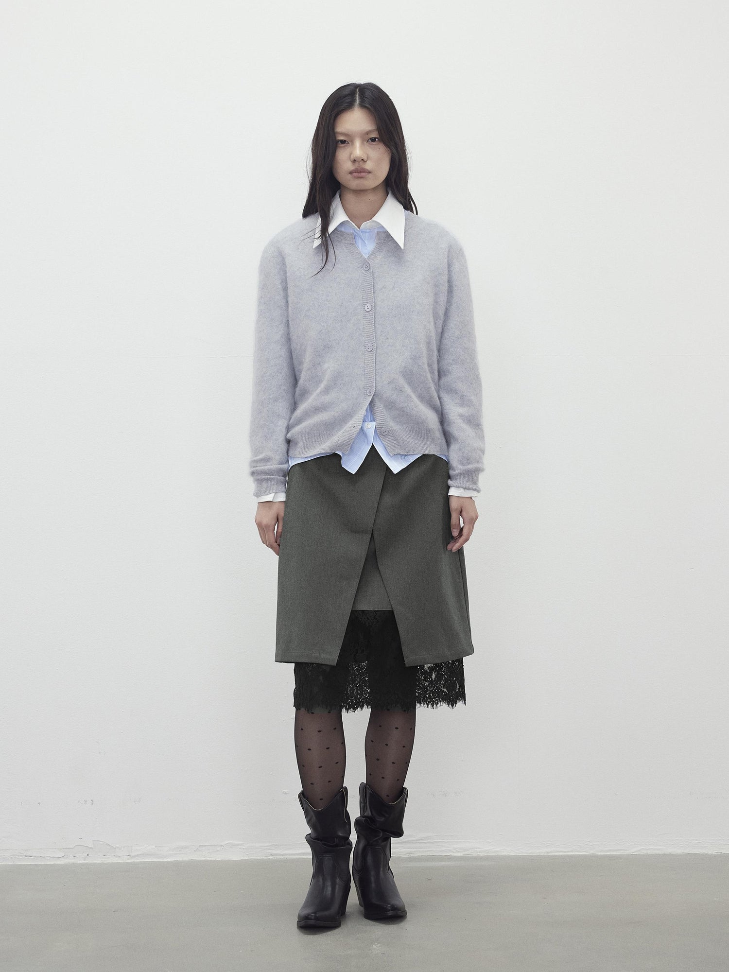 AFTADAWN Soft V-Neck Wool Cashmere Sweater