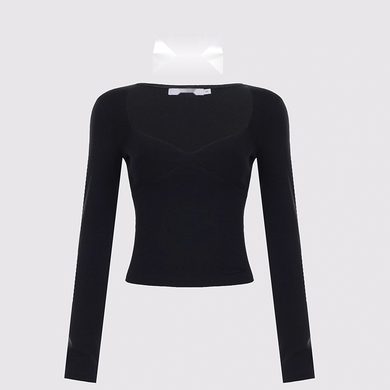 AFTADAWN_Soft_V-neck_Slim_Fit_Cropped_Top_MISSTT