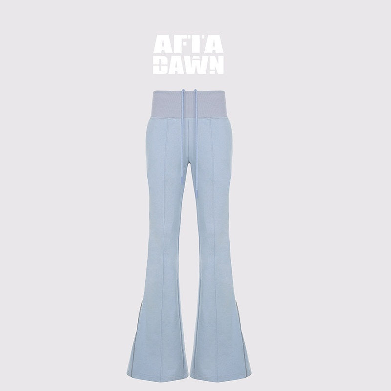 AFTADAWN_Solid_Hooded_Zip_Jacket_Micro_Flare_Pants_Women&