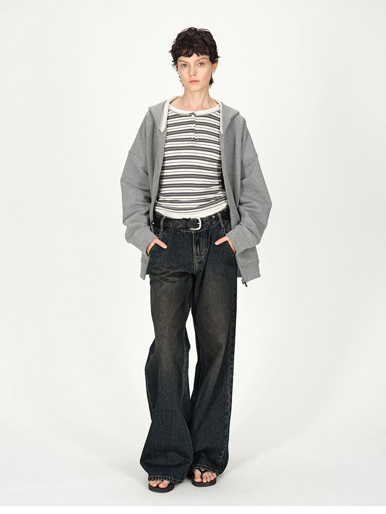 AFTADAWN Solid Oversized Hooded Pockets Women&