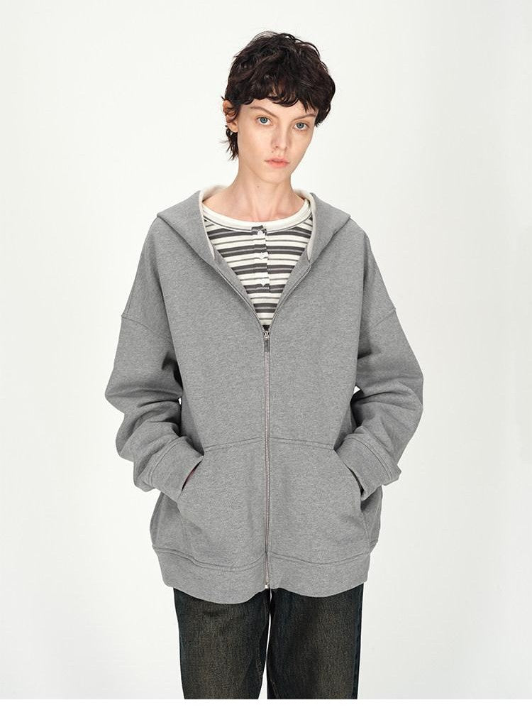AFTADAWN Solid Oversized Hooded Pockets Women&
