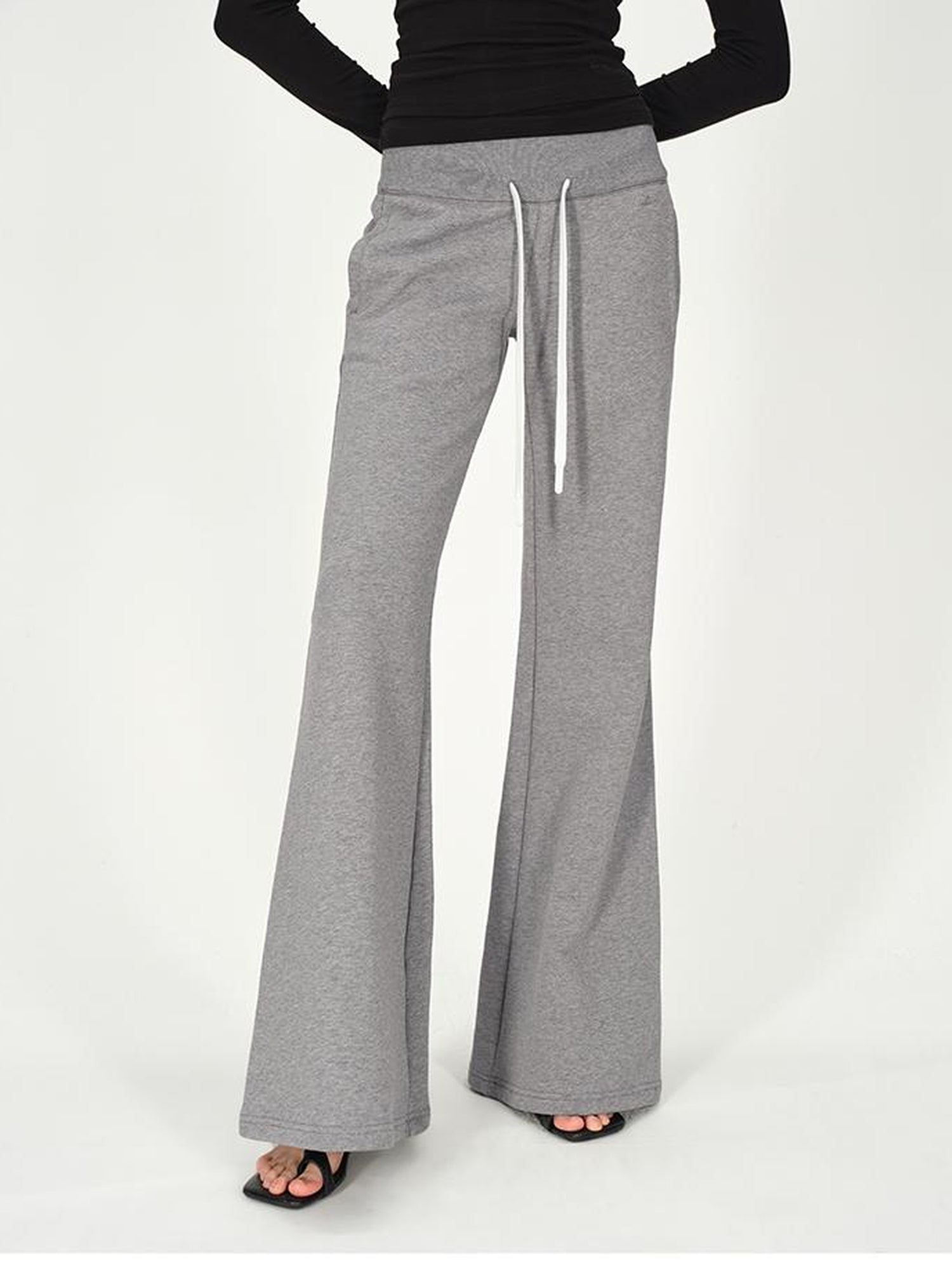 AFTADAWN Straight Leg Cotton Sweatpants With Drawstring Waist