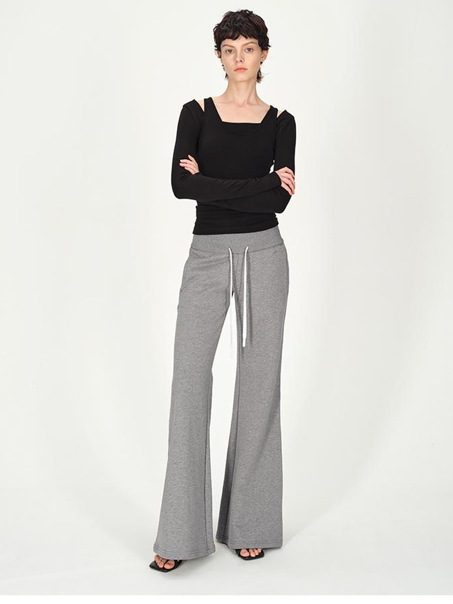 AFTADAWN Straight Leg Cotton Sweatpants With Drawstring Waist