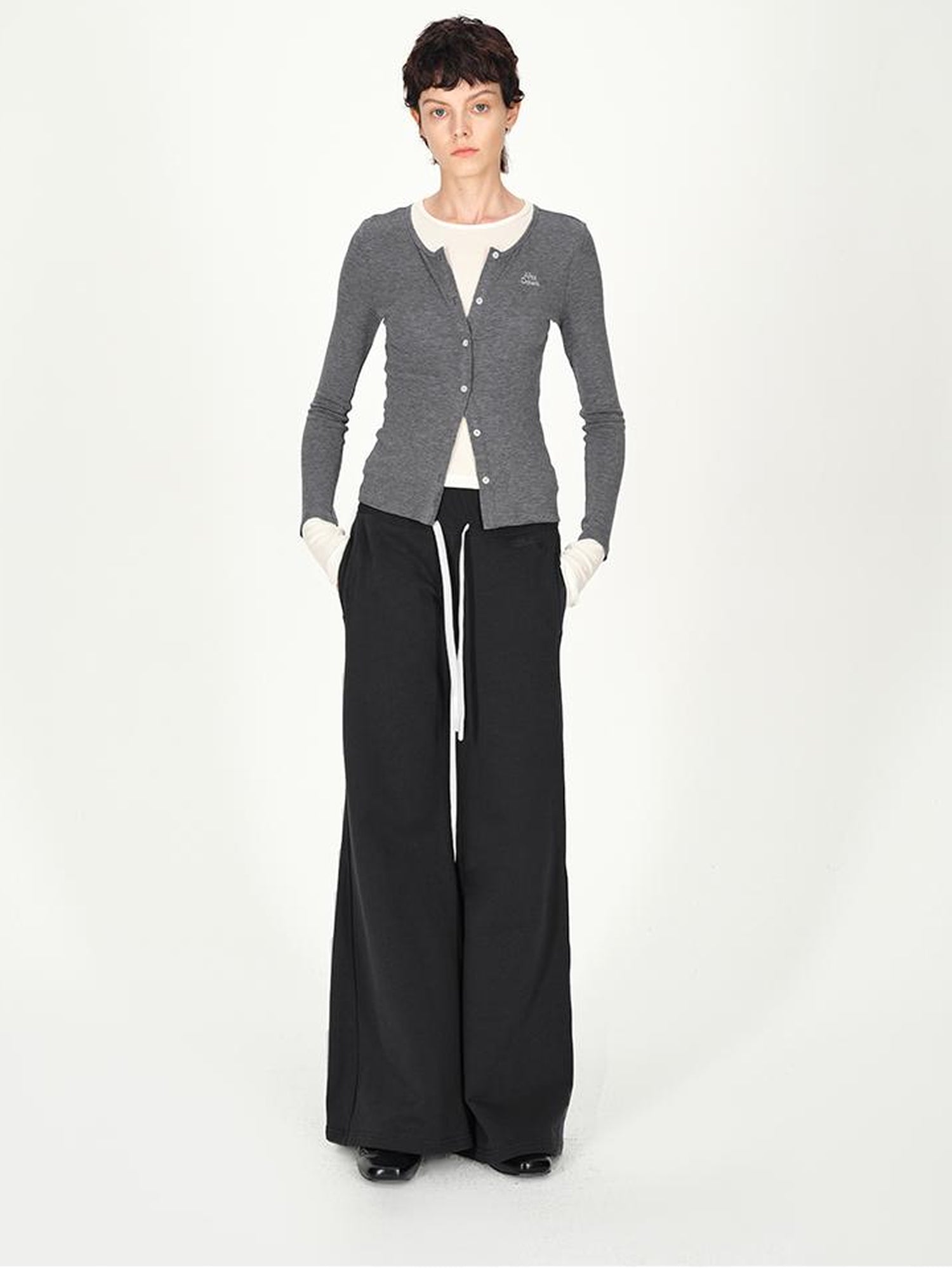 AFTADAWN Straight Leg Cotton Sweatpants With Drawstring Waist