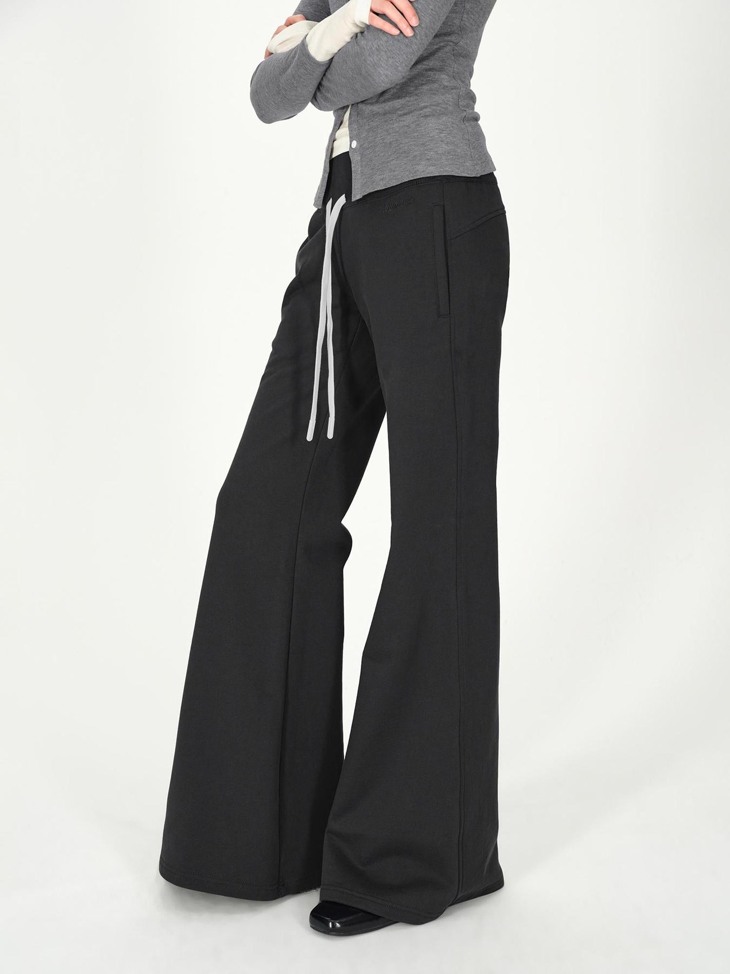 AFTADAWN Straight Leg Cotton Sweatpants With Drawstring Waist