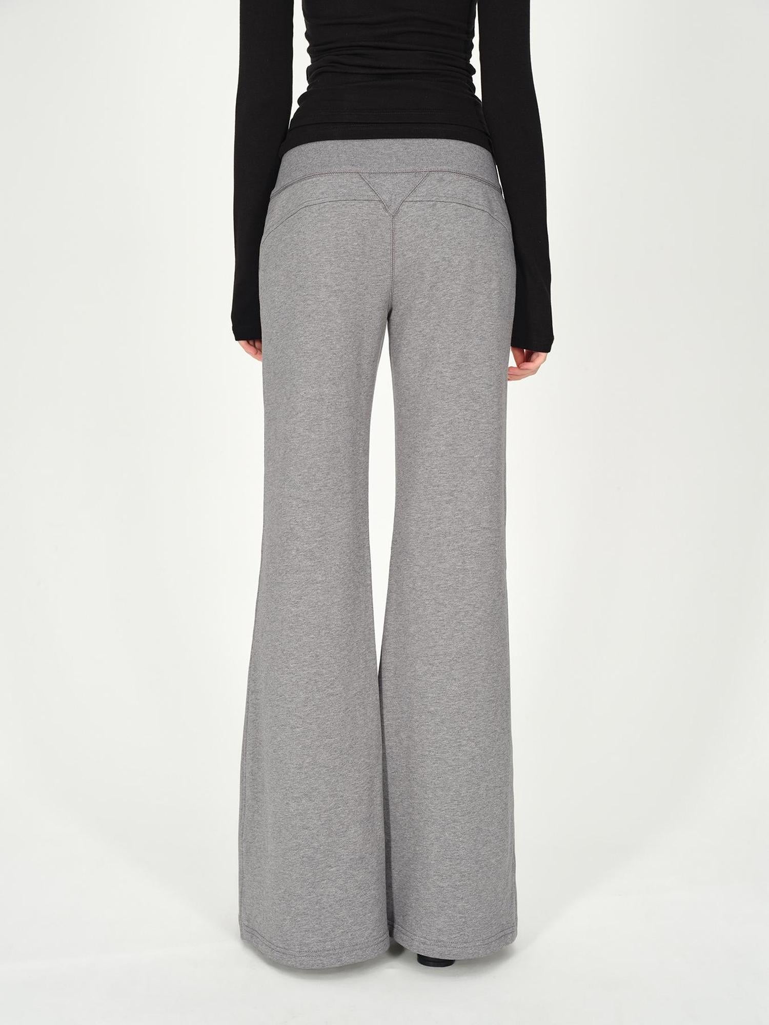 AFTADAWN Straight Leg Cotton Sweatpants With Drawstring Waist